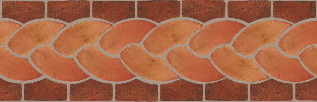 Pedralbes Terracotta P&C: BORDERS: ROPE (L+R) + ROPE BORDER "R" Pattern # PFB-120 Option: OHS-PSTR + VTG-PSOW