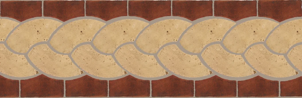 Pedralbes Terracotta P&C: BORDERS: ROPE (L+R) + ROPE BORDER "R" Pattern # PFB-127 Option: VTG-PGGW + OHS-PSOW