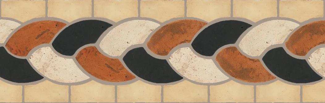 Pedralbes Terracotta P&C: BORDERS: ROPE (L+R) + ROPE BORDER "R" Pattern # PFB-128 Option: VTG-PSTR-PGAW-PGCB + OHS-PGGW