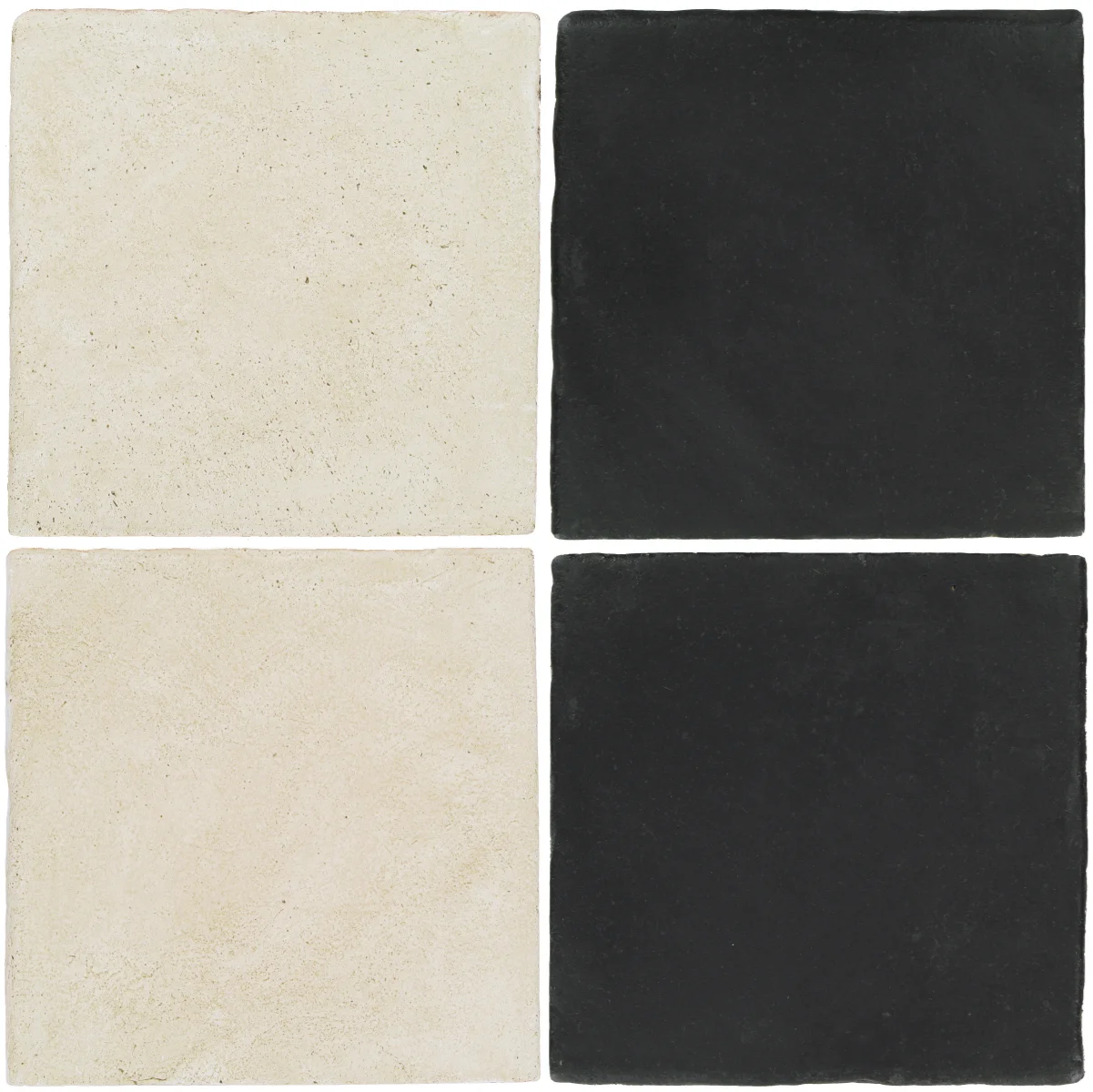 Pedralbes Antique Terracotta 2 Color Combinations OHS-PGAW Antique White + OHS-PGCB Carbon Black