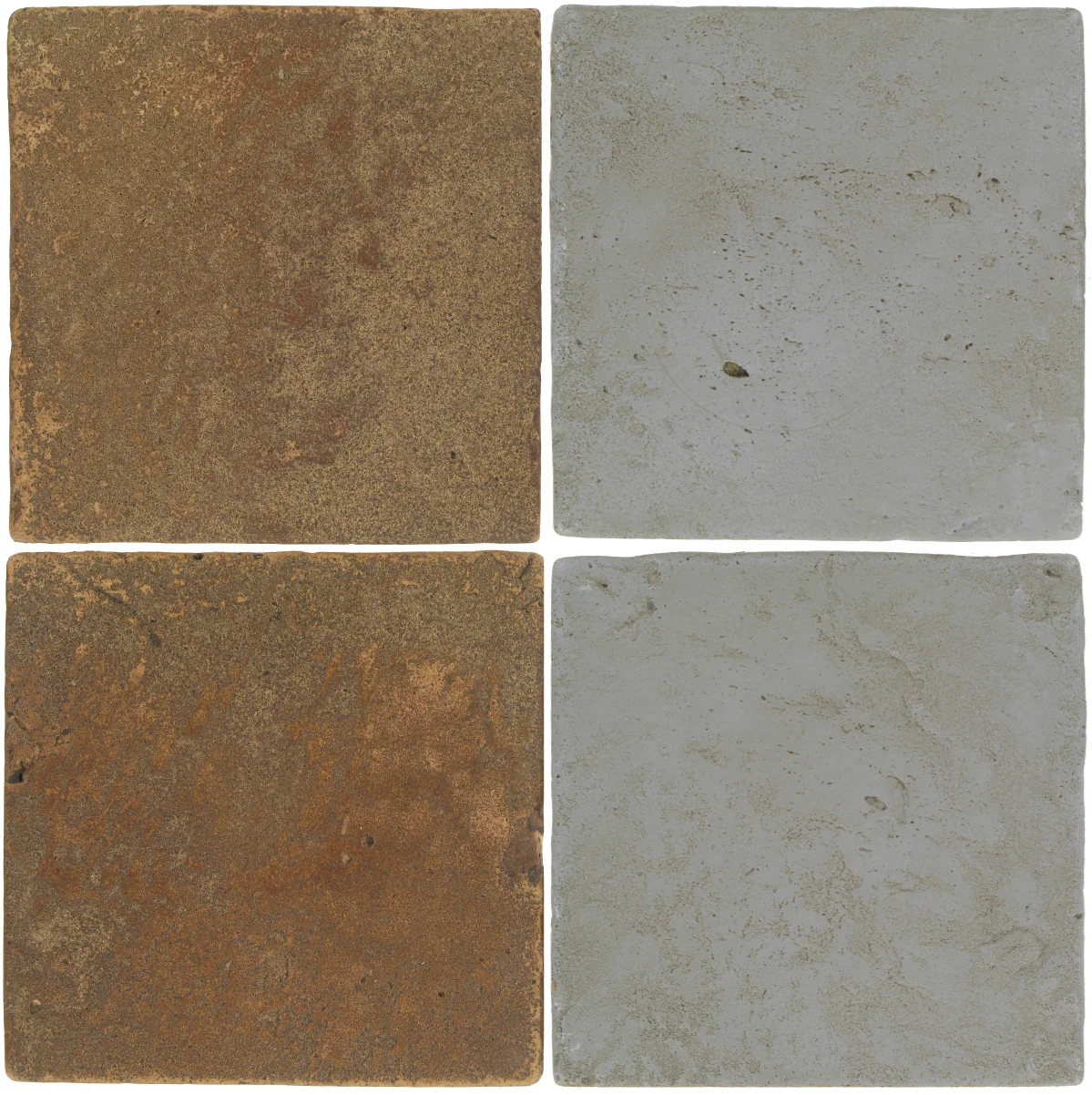 Pedralbes Antique Terracotta 2 Color Combinations VTG-PSCM Camel Brown + VTG-PGOG Oyster Grey