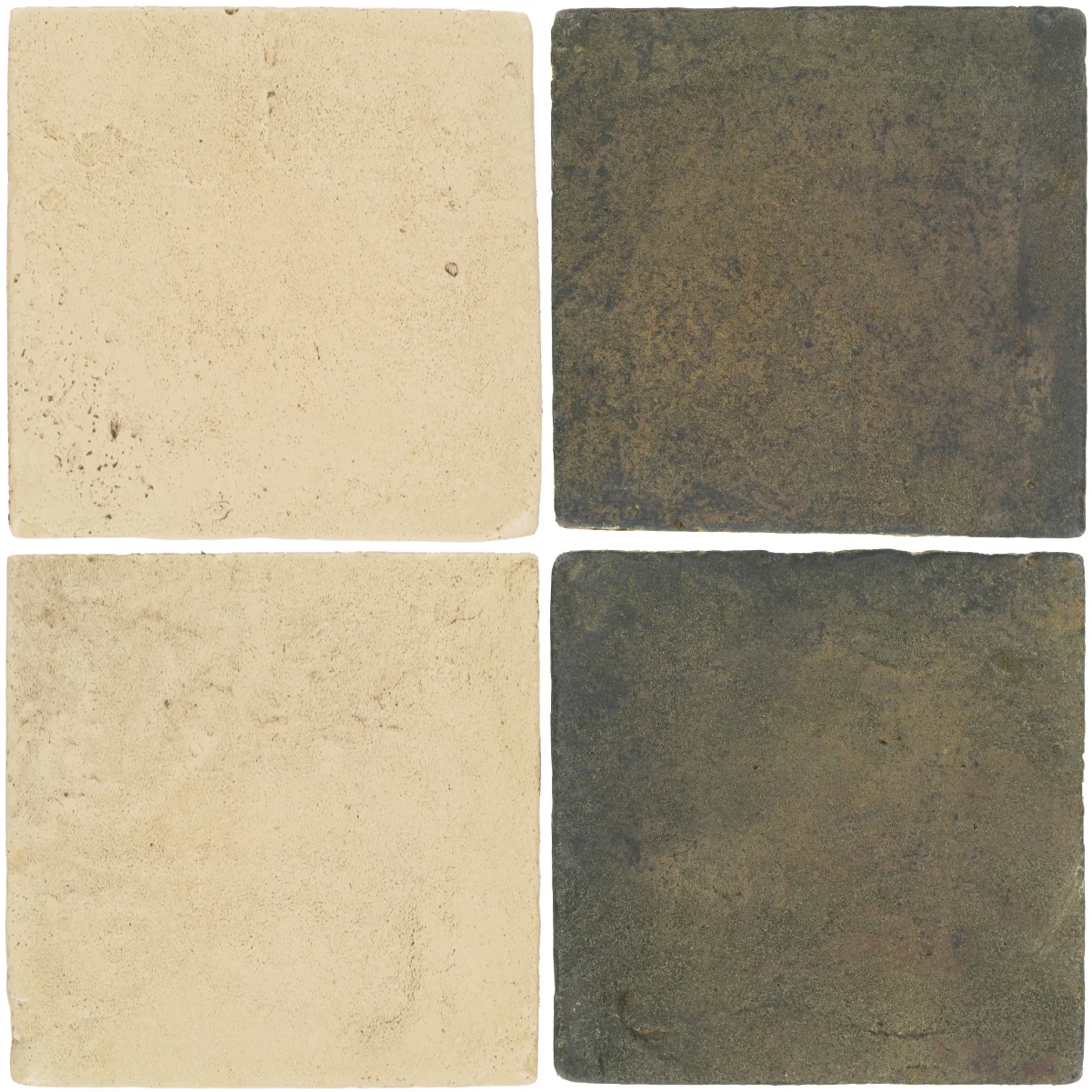 Pedralbes Antique Terracotta 2 Color Combinations VTG-PGPW Pergamino White + VTG-PSTG Terra Grey