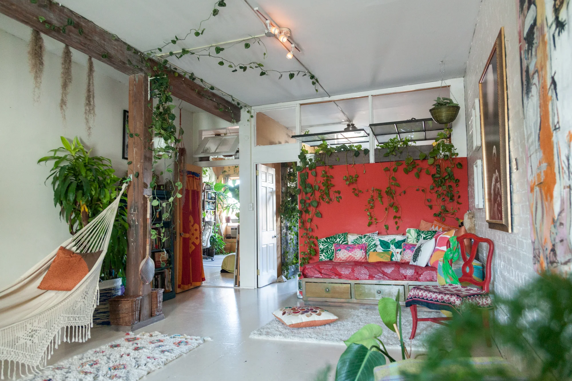 I've since cut back many of the pothos and philodendrons in my living room, which promote more bushy vs. leggy growth. Additionally snipping your plants also allows you to propagate them easily. 