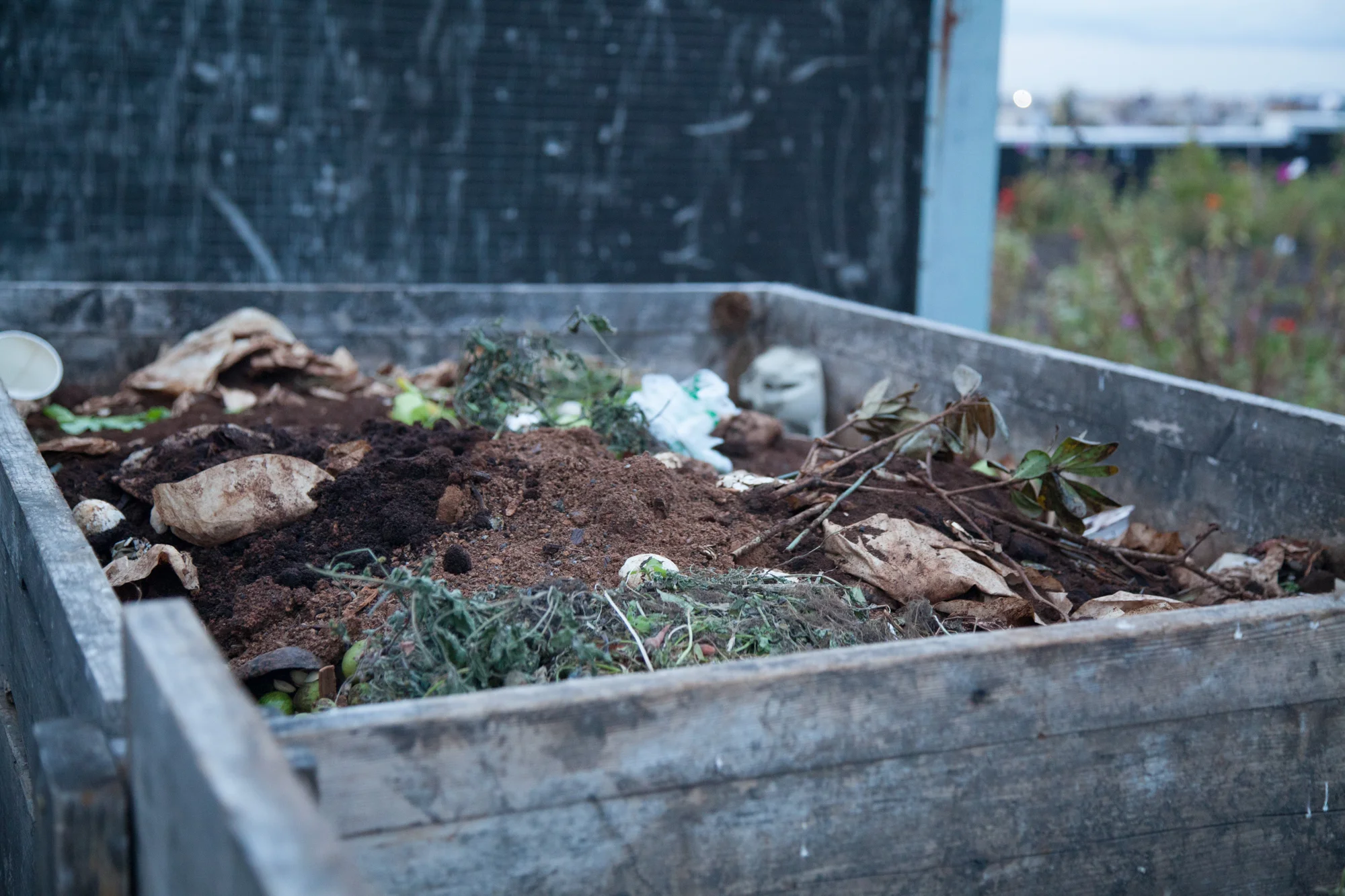 Composting is an important part of the farming process. Photo by Summer Rayne Oakes at Brooklyn Grange Rooftop Farm