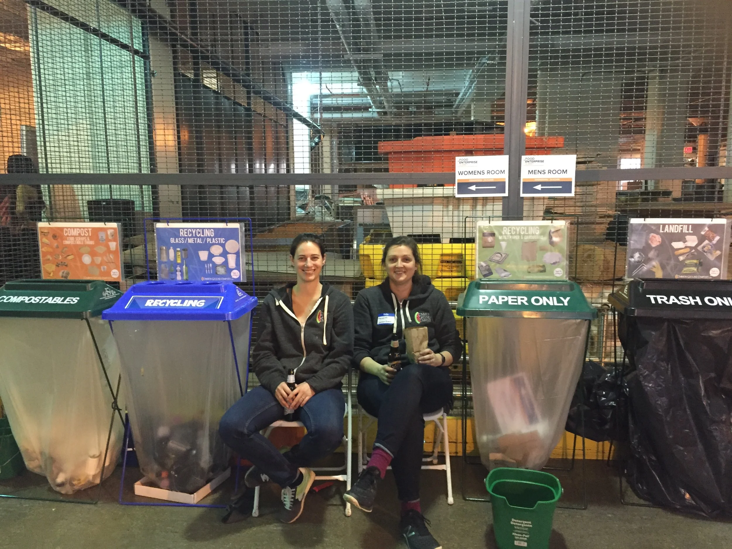 Laura Rosenshine (left) is passionate about composting and recycling (if you can't tell). Photo courtesy of Laura Rosenshine. 
