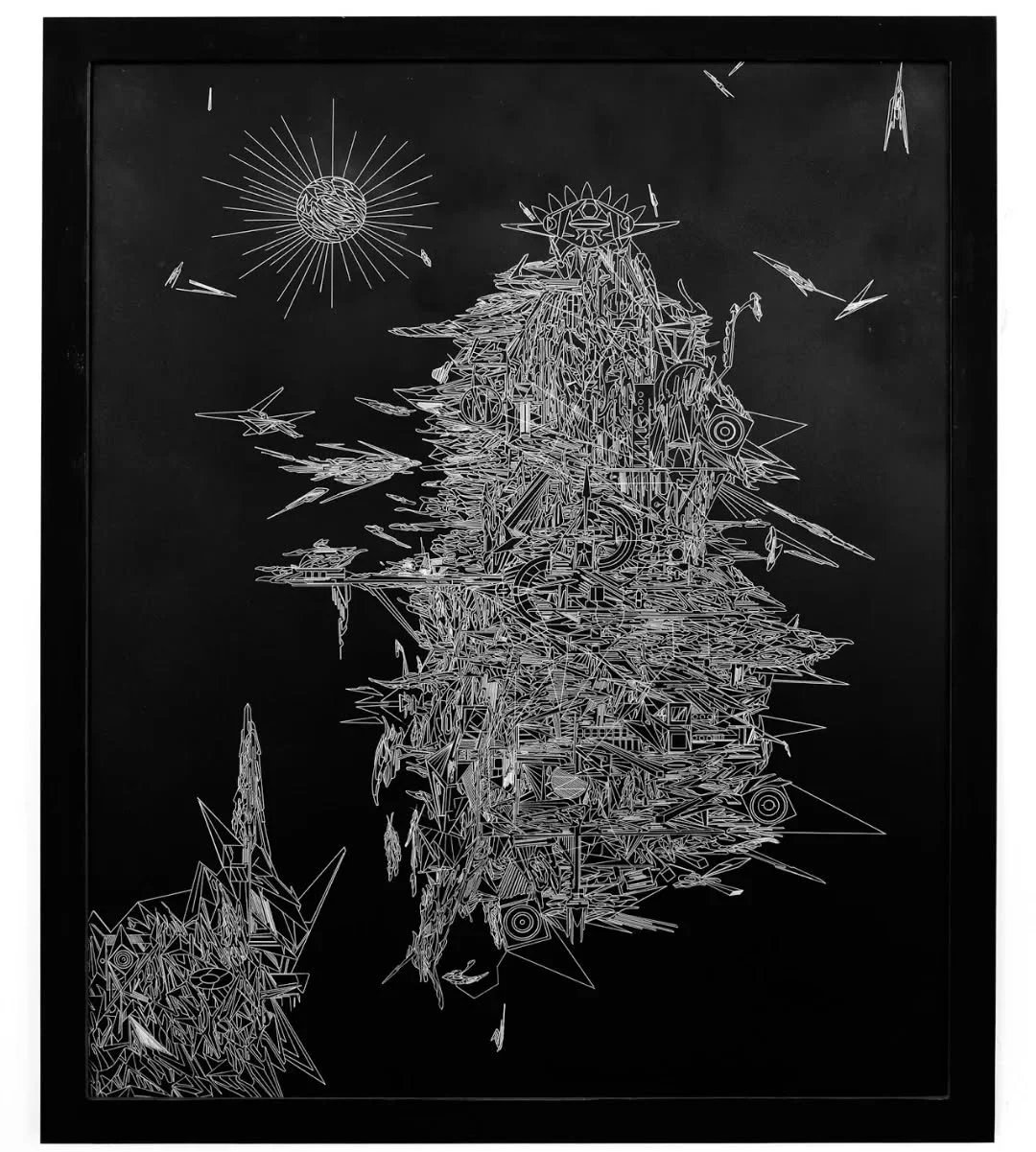 Precise Carving on Masonite ( coated with white Clay &amp; India ink ) 24"x36"  24"x 36"  36"x 36"