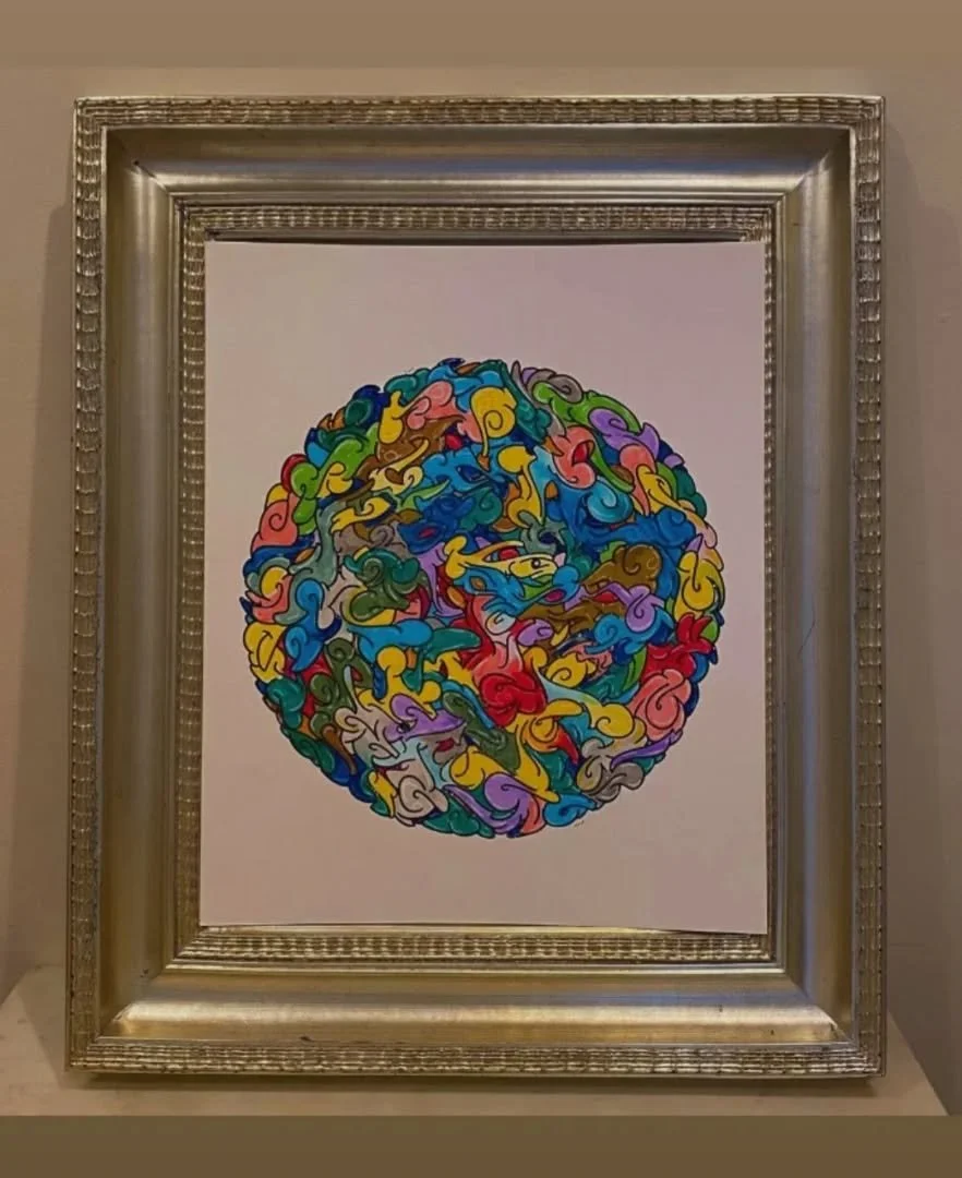 Clouds  Tombo ink on Bristol . ( collector's photo )