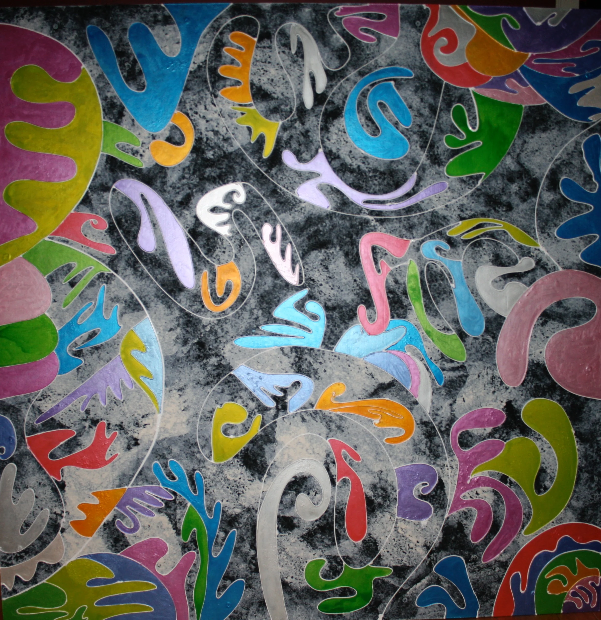 4' x 4" Pearlescent Ink on Luan