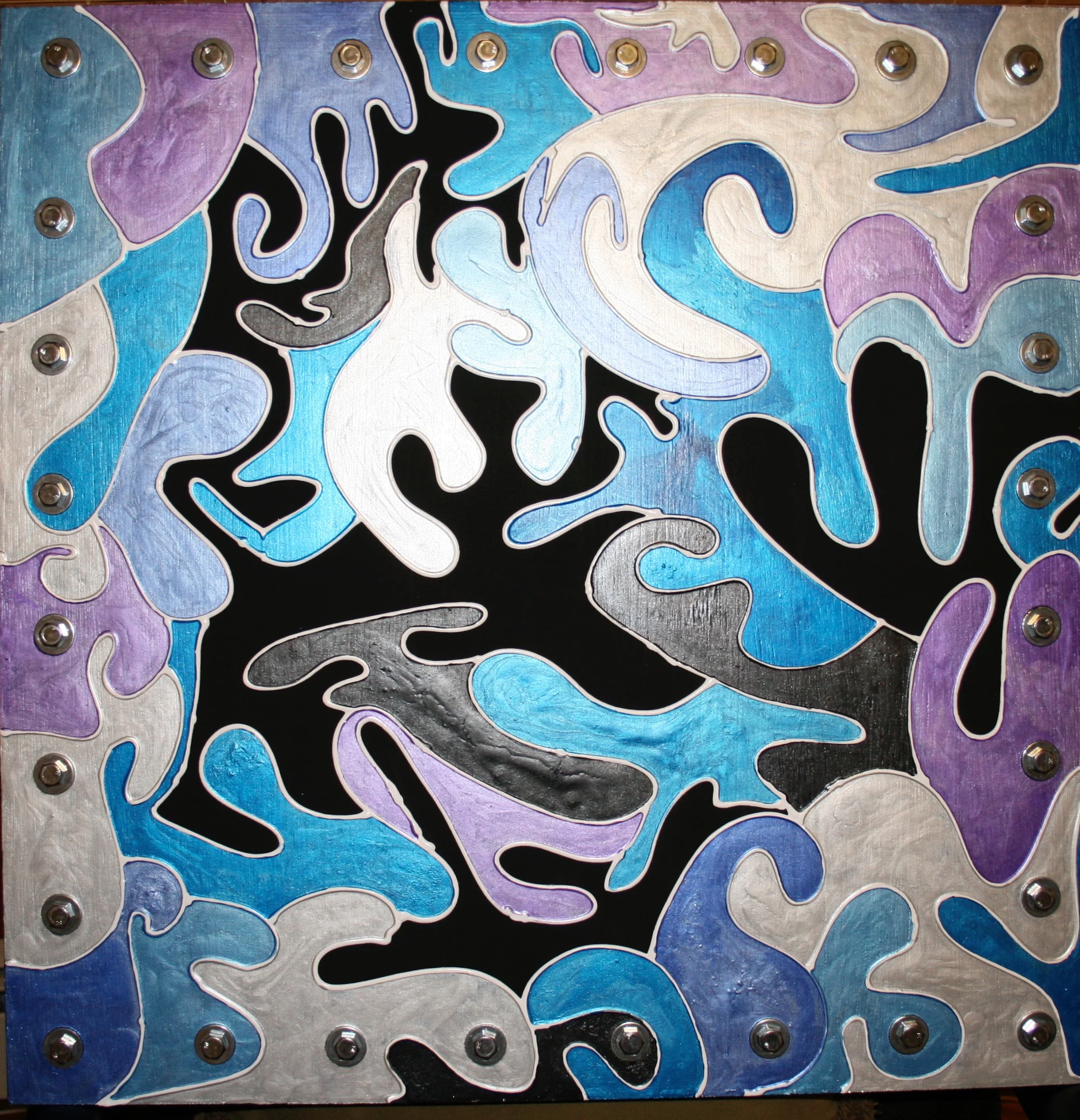 24" x 24" Pearlescent Ink on Wood