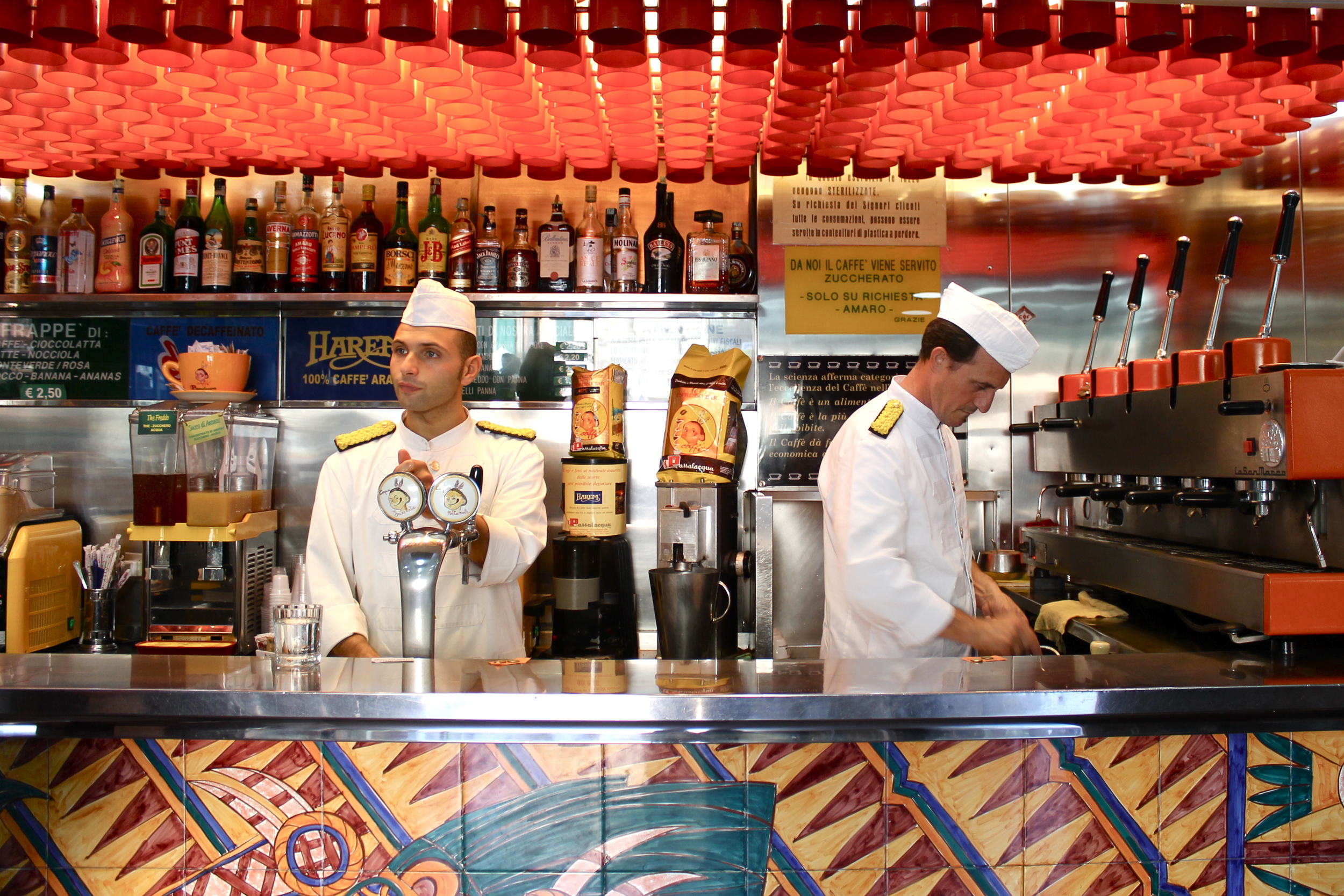 Baristas at Cafe Mexico. Which is understood to be (oddly enough) the best coffee in Italy. 
