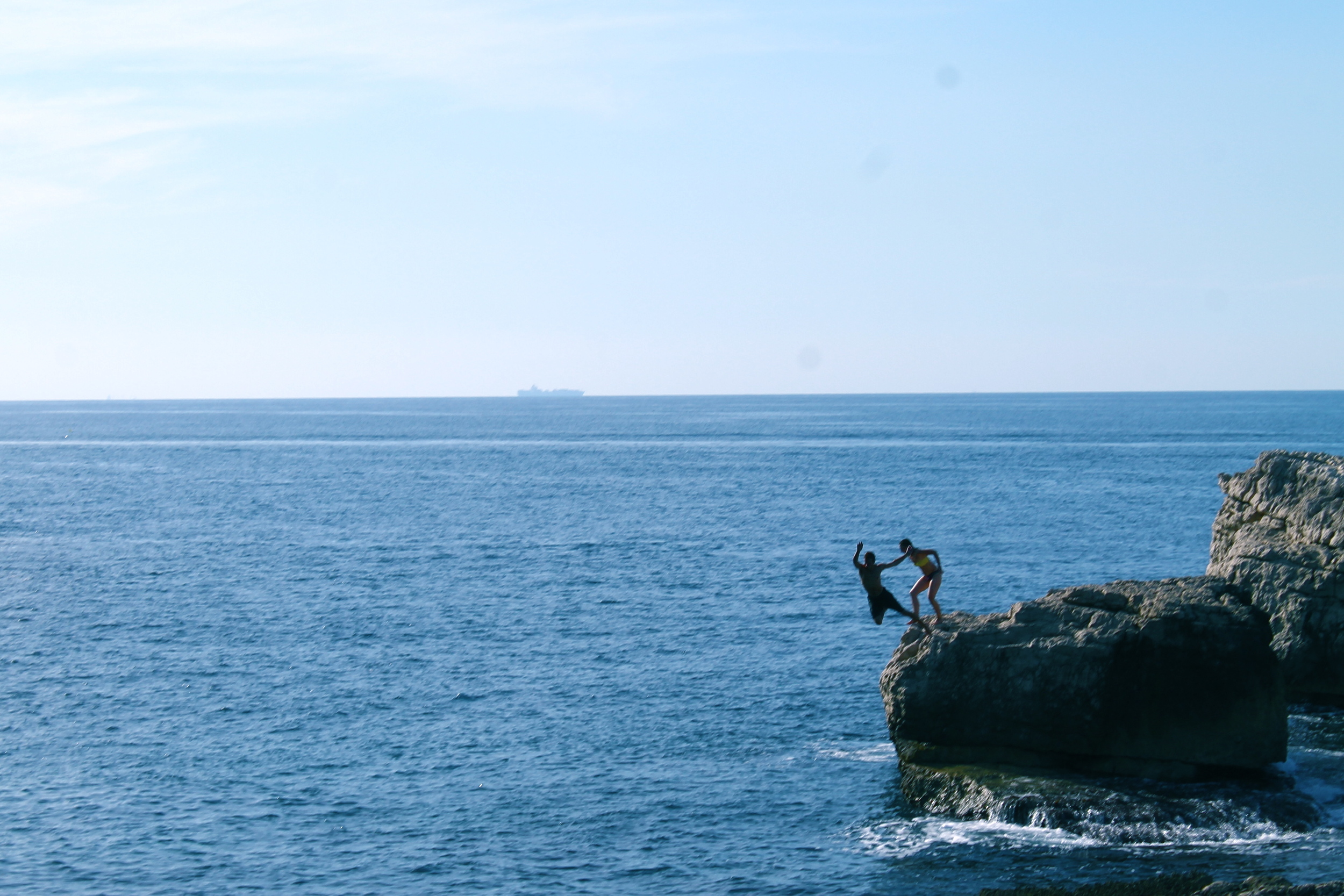 I'm not pushing Kris off the rock here, even though it very much appears that way. 