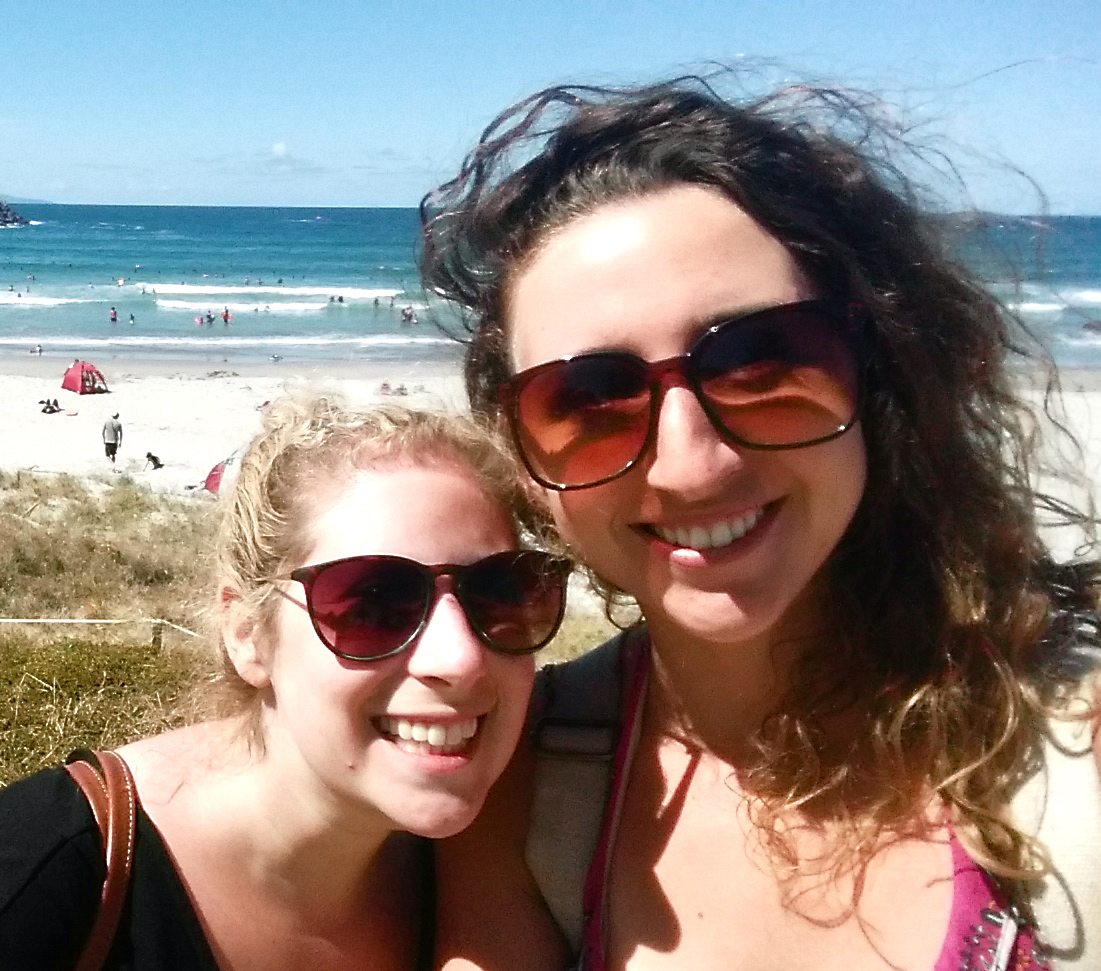Sandy has quite a small head and I have quite a large head so together we kind of look like circus freaks. She has to stand about 1 foot in front of me in order to even it out as we did not do here. 