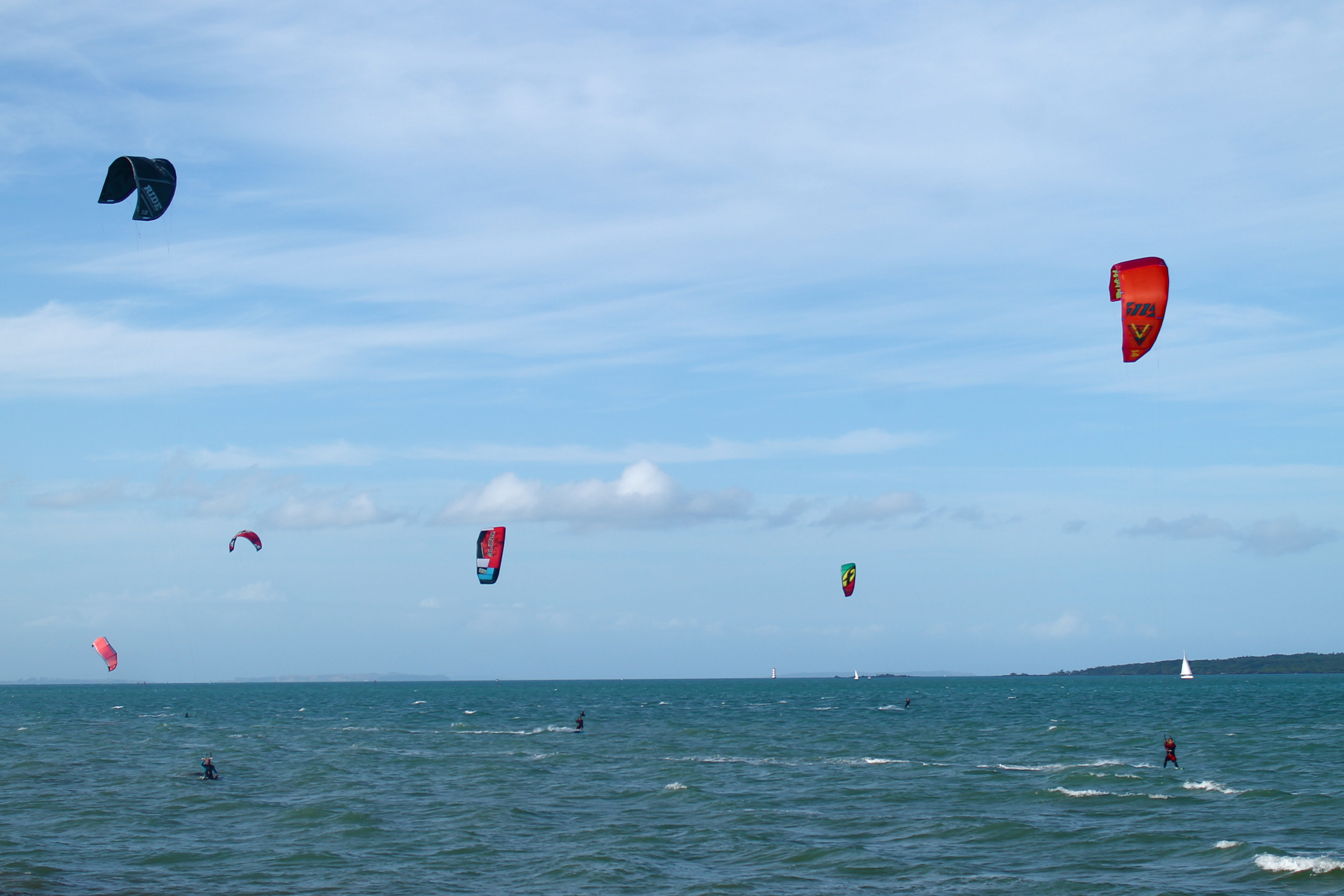 Kite surfers in Devonport.