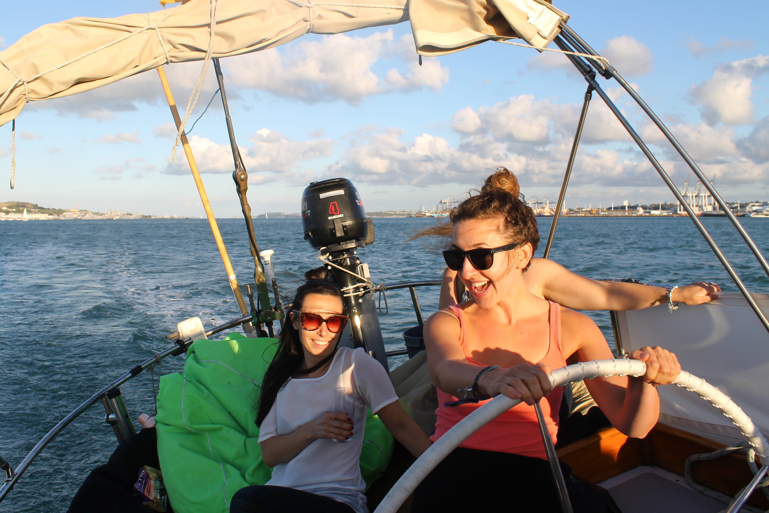 Tor and myself at the helm. 