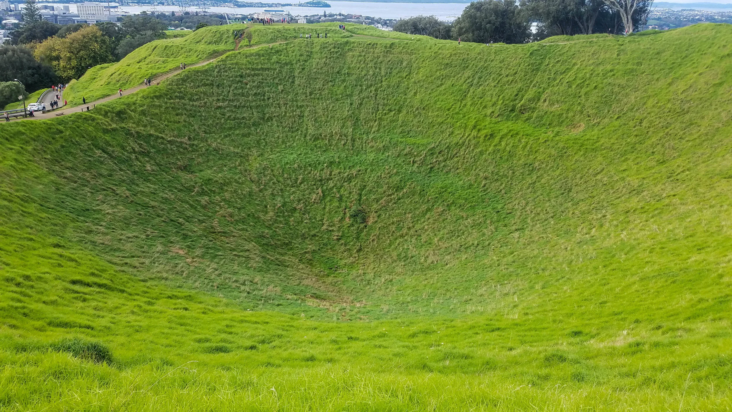 Crater on Mount Eden .
