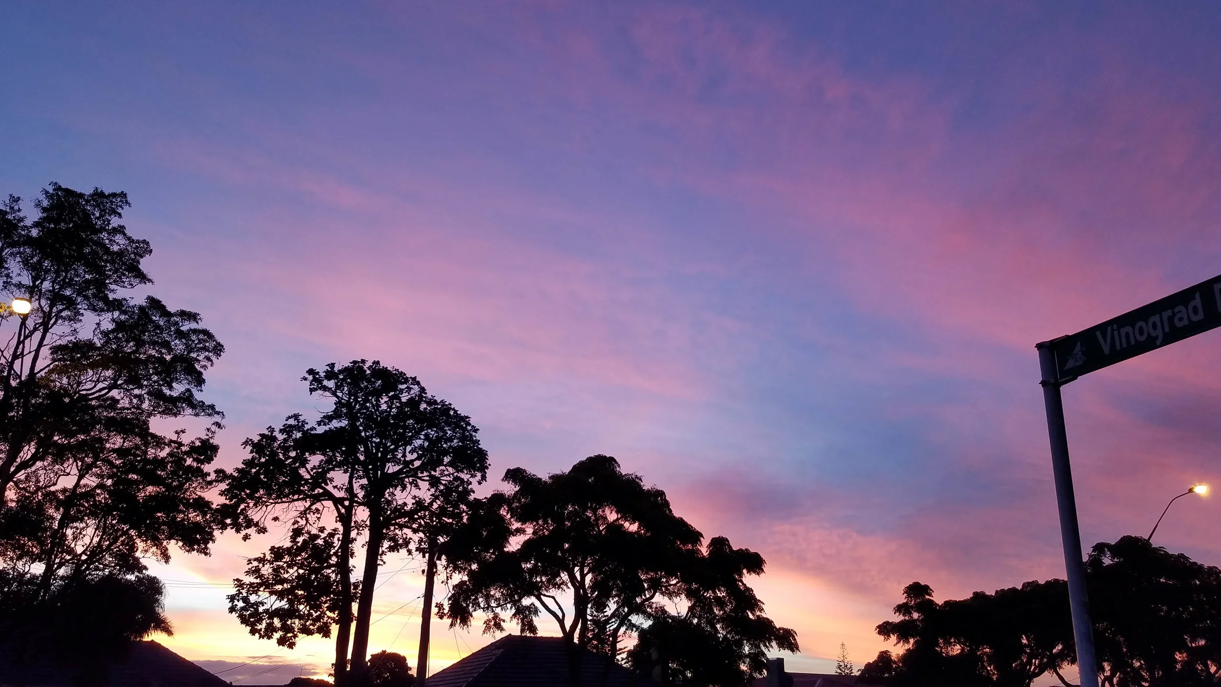 Sunset on the Te Atatu Peninsula. 