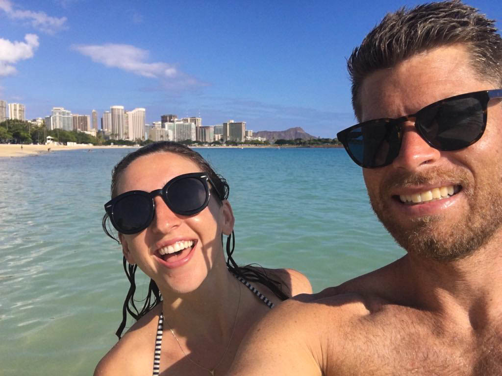 Immediately after landing, we picked up our rental car and drove to a beach in Honolulu for an inaugural dip. 