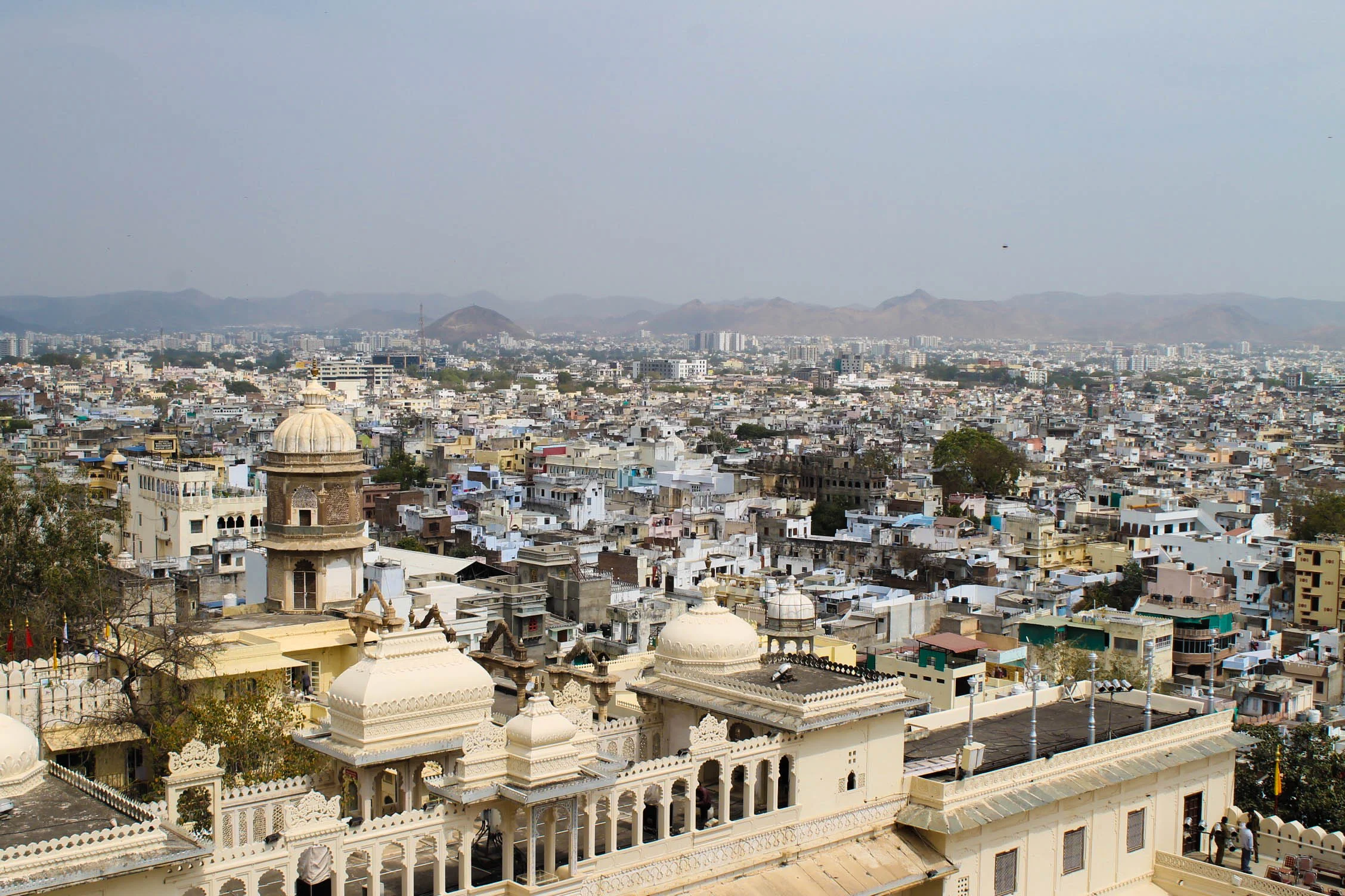View over Udaipur from inside City Palace.