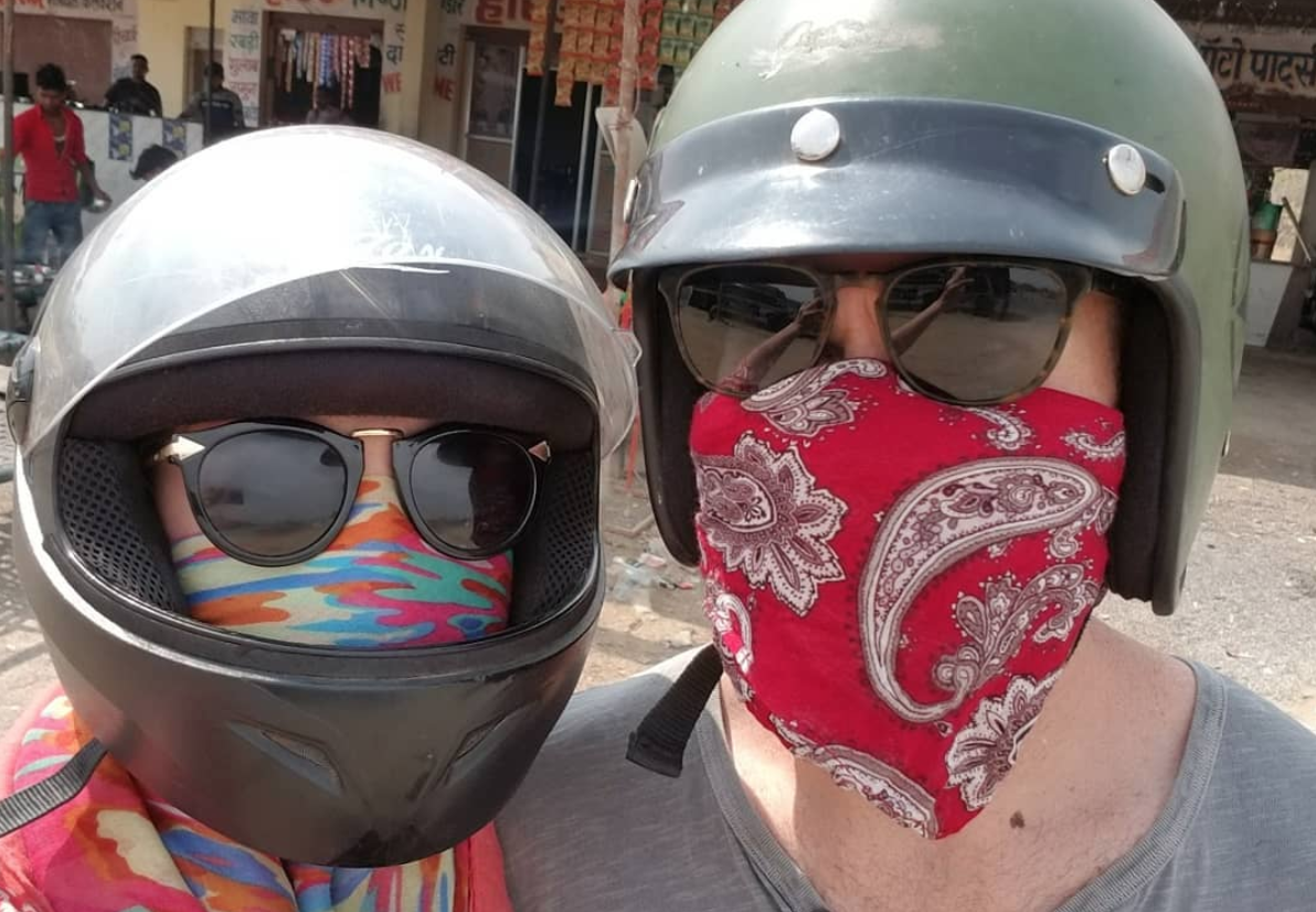 Shout out to my Auntie Donna for giving me the scarf Scott’s wearing as a face mask a few Christmases ago. It really completed the look. And protected his lungs.