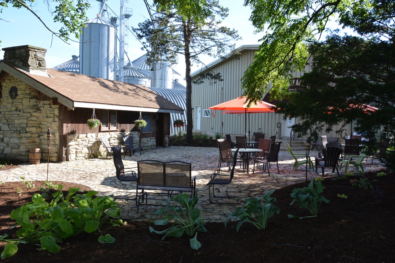 Our historic tasting room and cocktail patio.