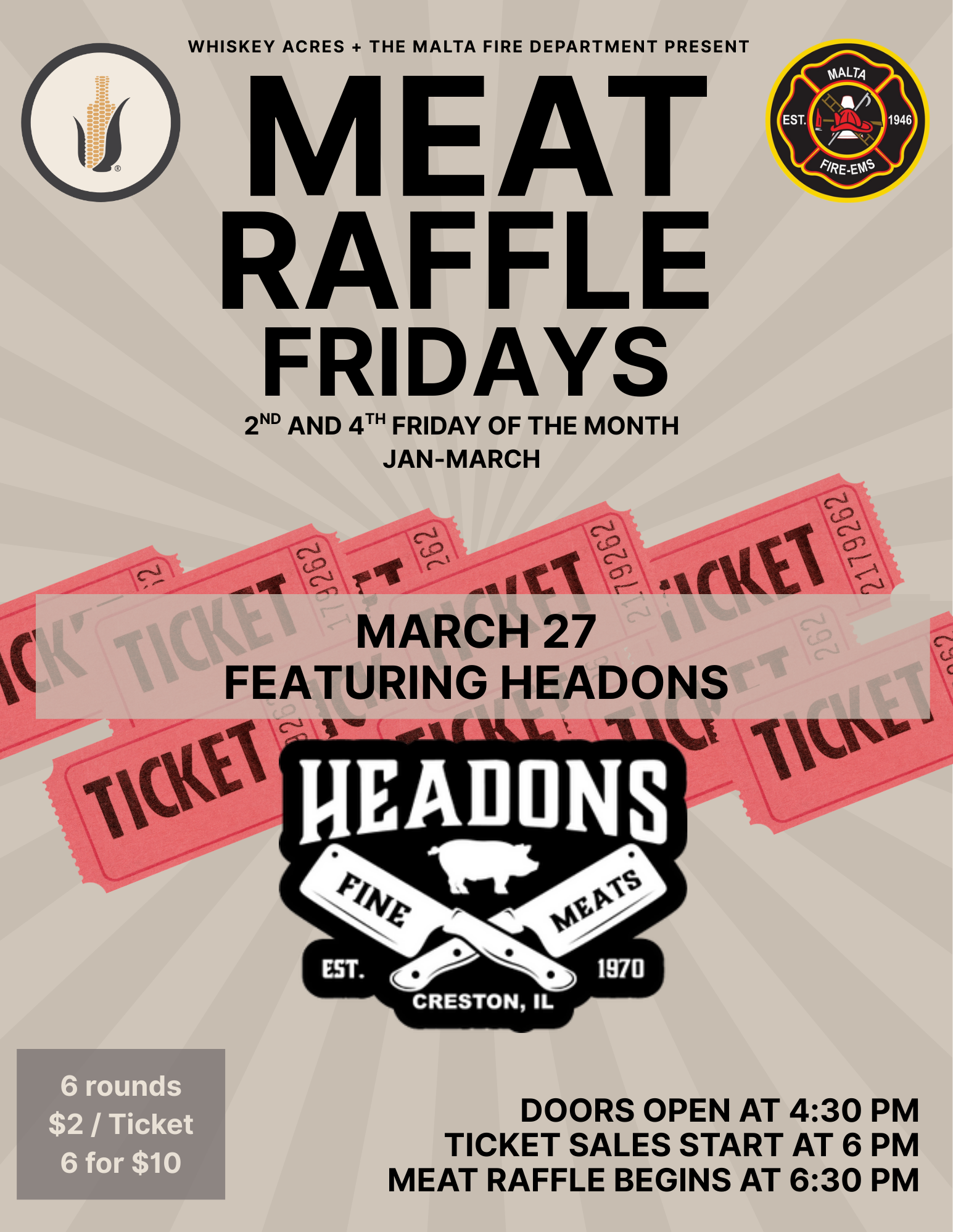 MEAT RAFFLE with Headons Meats and RENT A CHEF