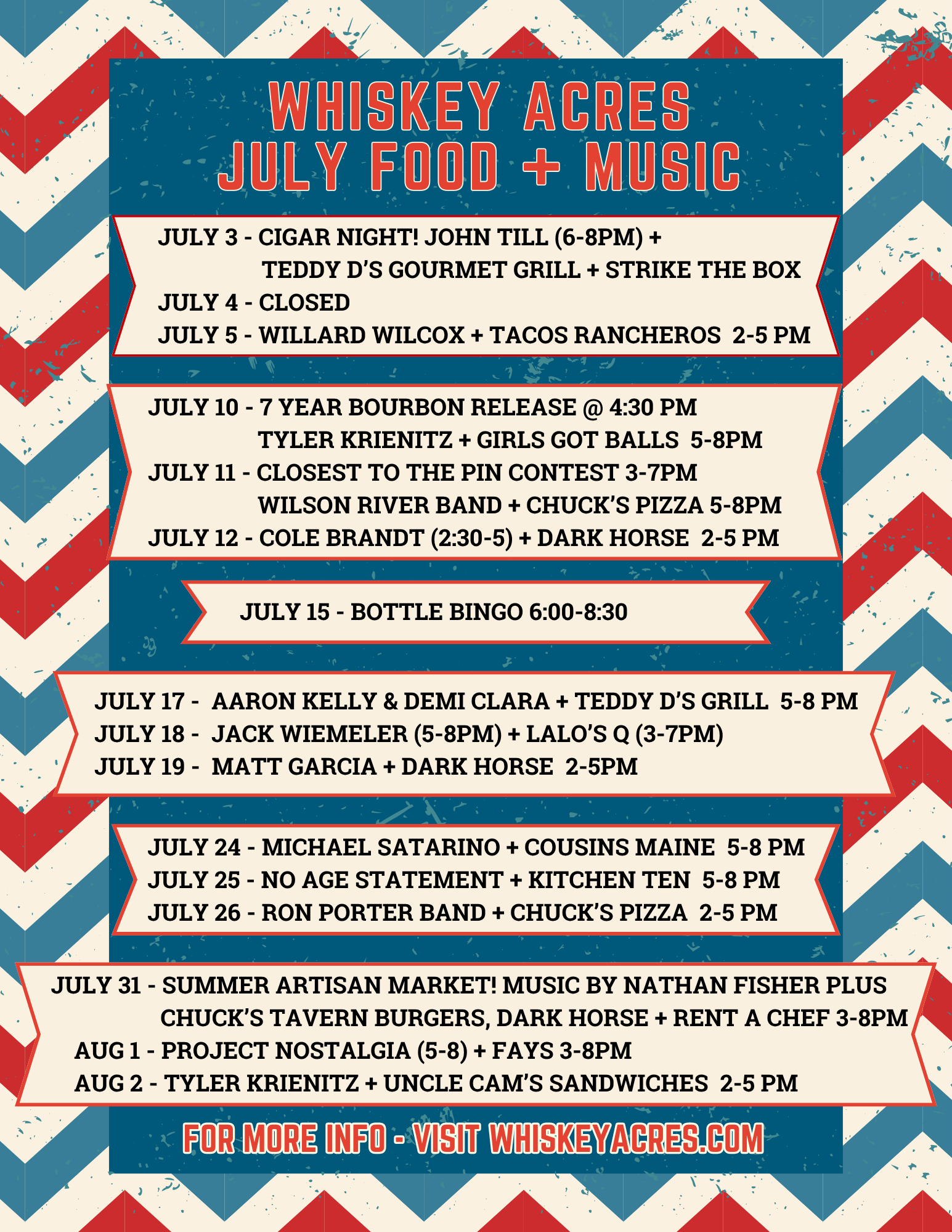 July Food, Music and Events