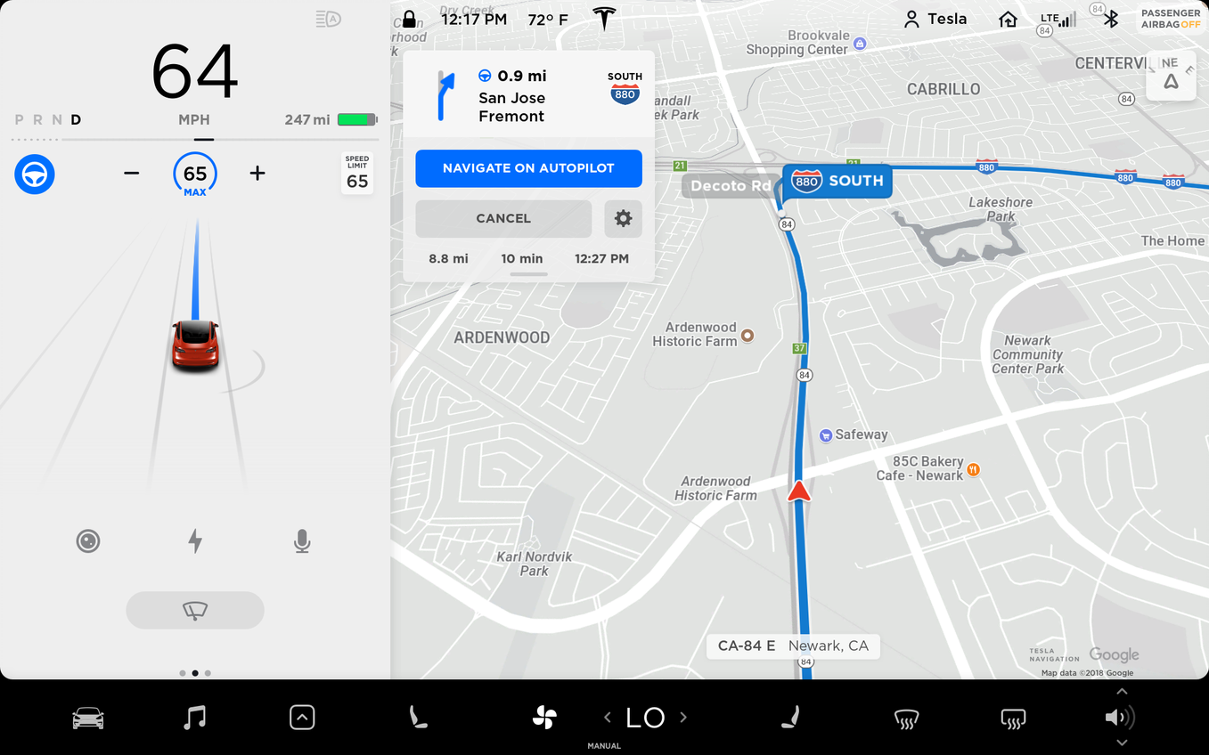 The current version of Autopilot in action