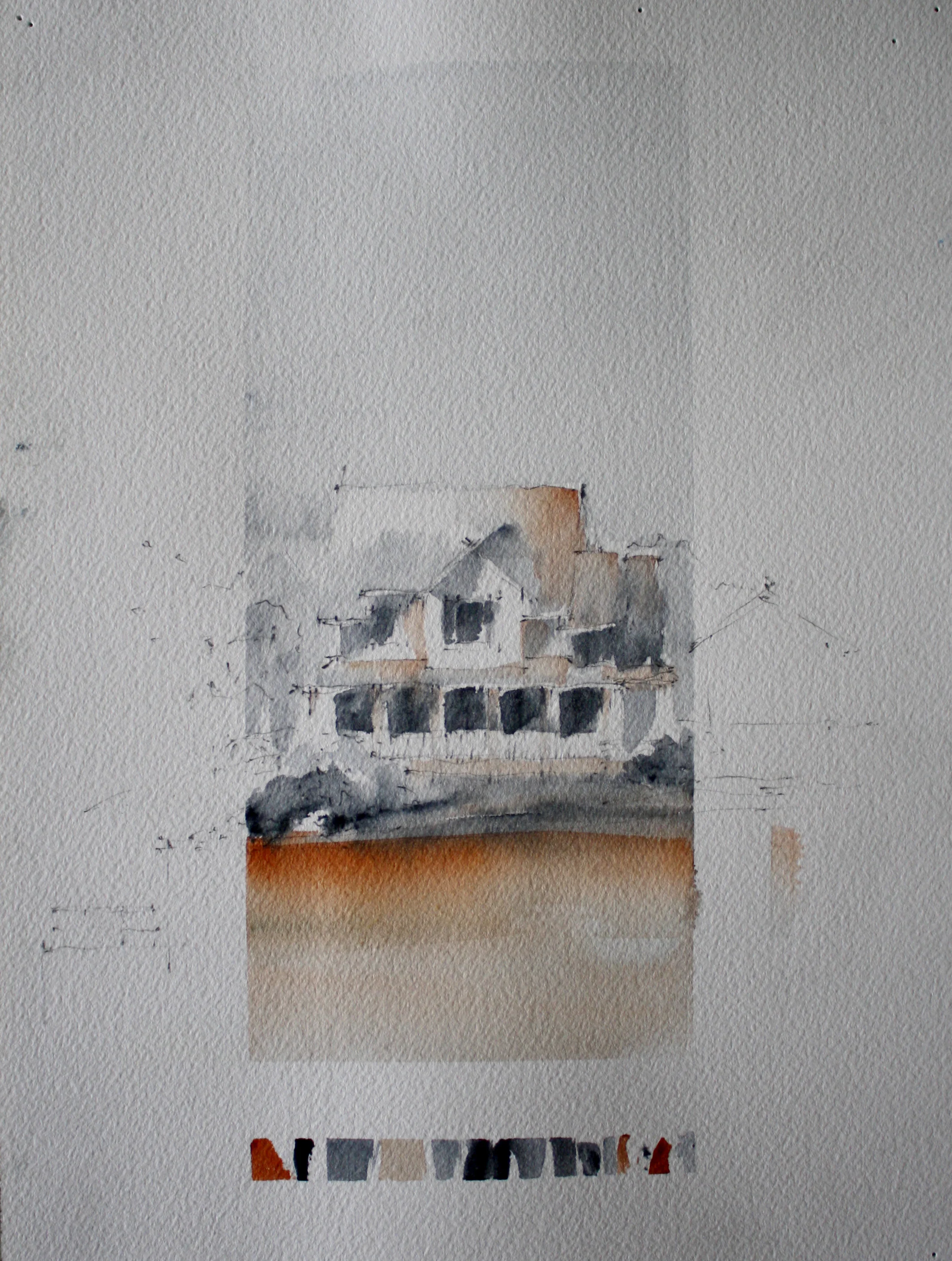 Gloucester XVI / pencil, watercolour on paper / 9" x 12"