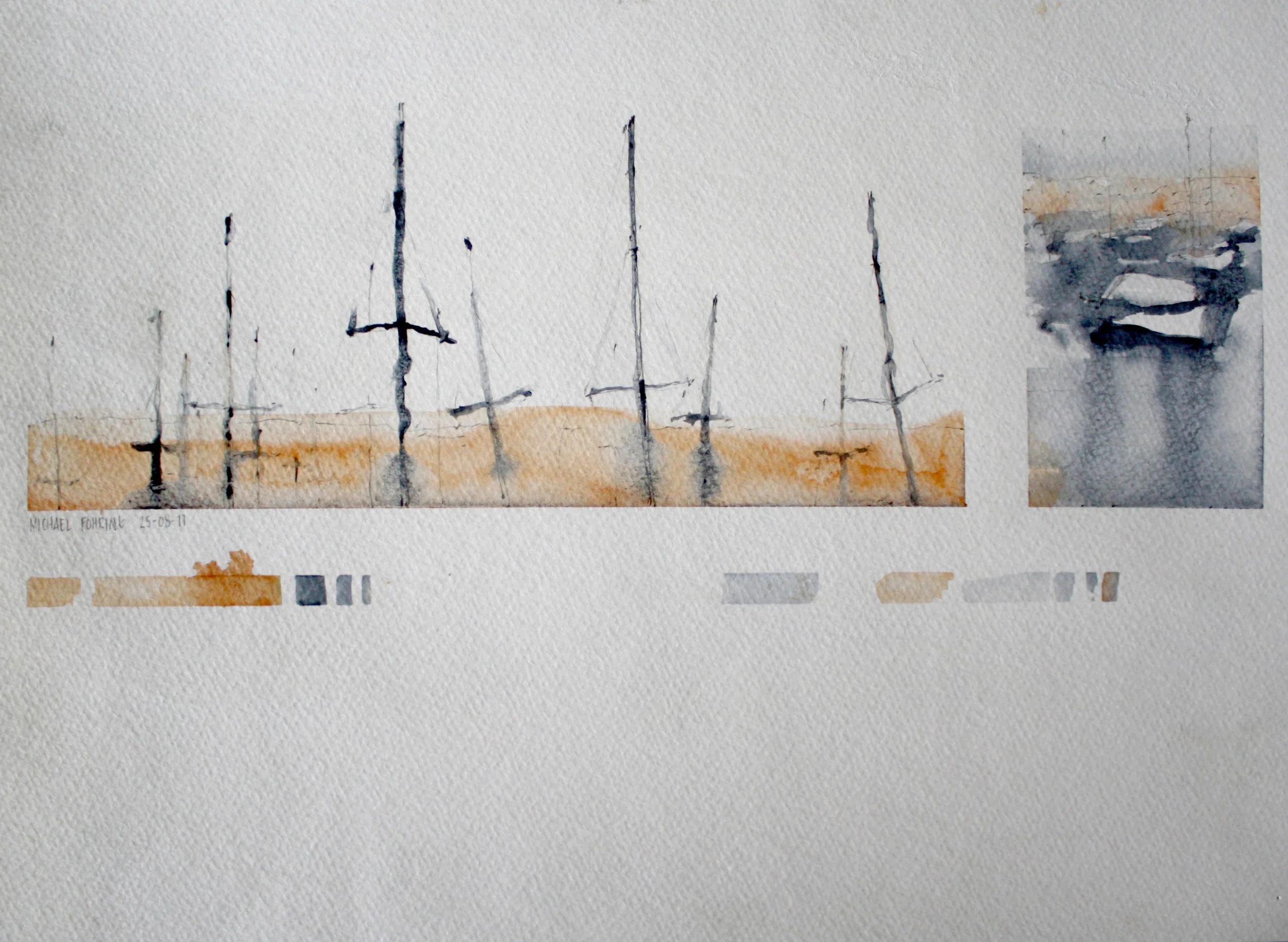 Gloucester XII / pencil, watercolour on paper / 11" x 15"