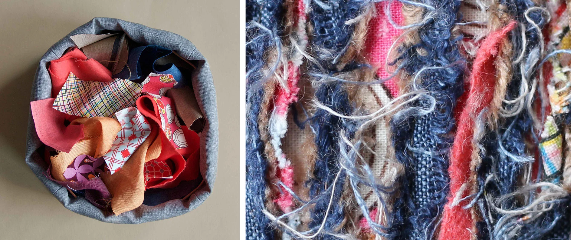 Turn a basked full of fabric scraps into an interesting fabric collage using a fabric manipulation technique called slashing. Use the technique to make a Valentine's Day hand warmer for someone you love. Instructions at Thread & Whisk.com.