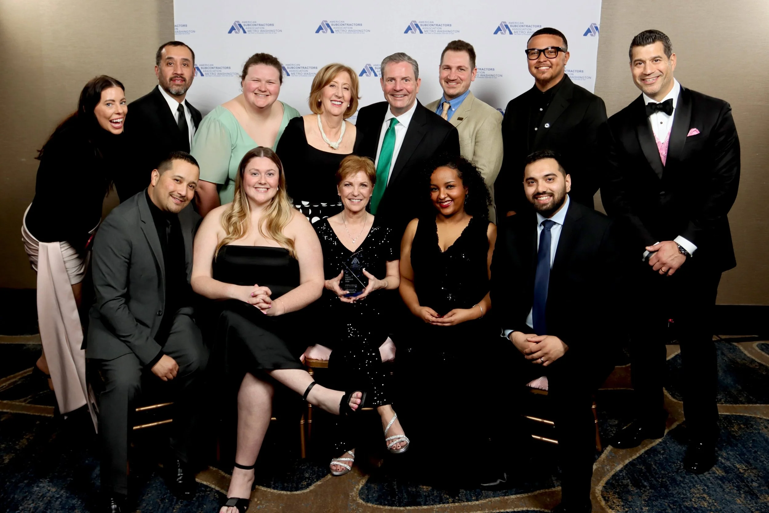 The CWC team celebrated being recognized as “General Contractor of the Year” at the ASAMW Subby Awards