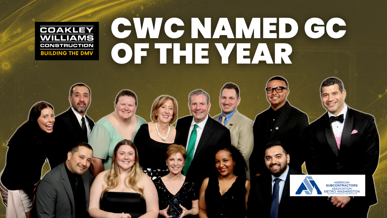 CWC Named GC of the Year by American Subcontractors Association of Metro Washington