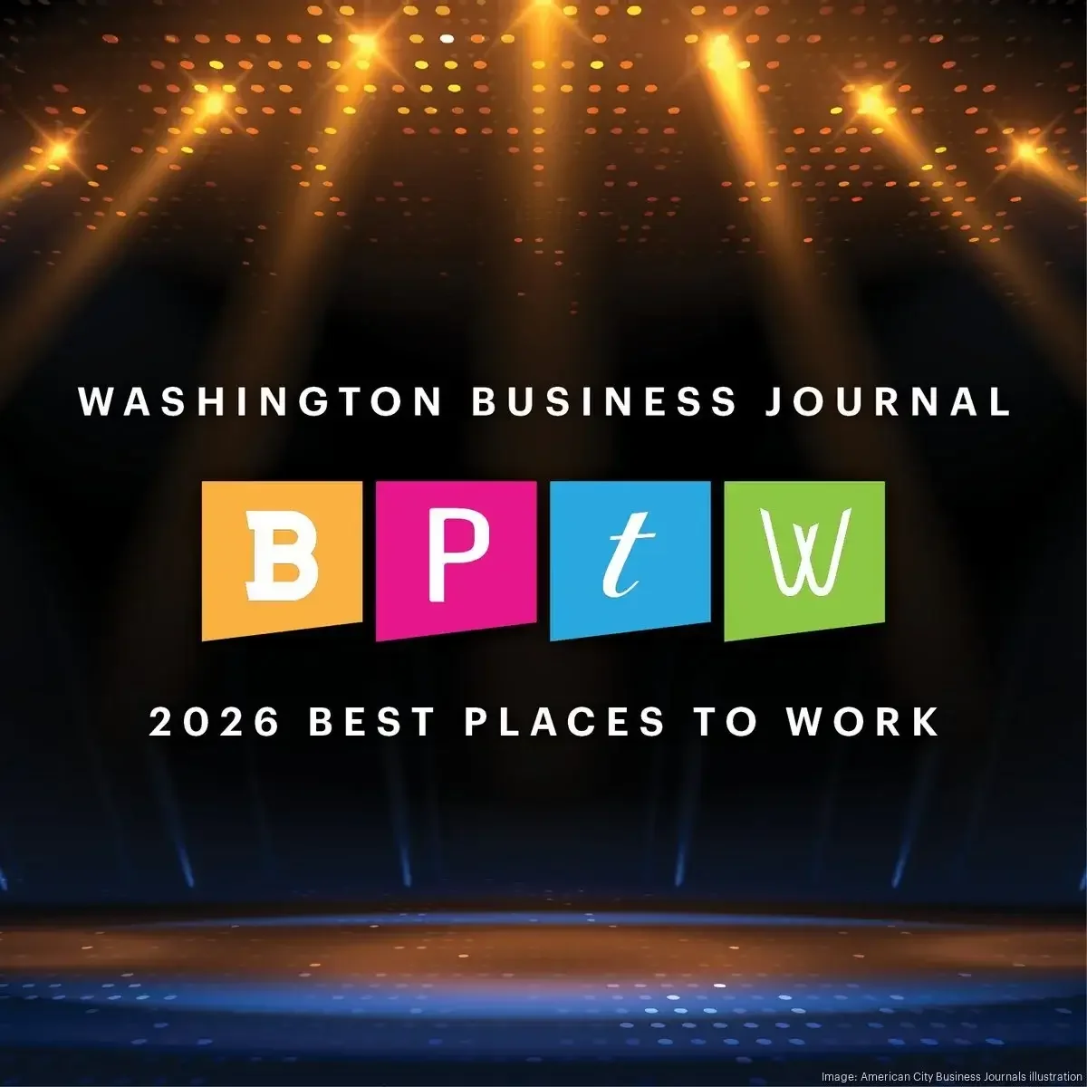 Washington Business Journal Best Places to Work recognition earned by Coakley & Williams Construction.
