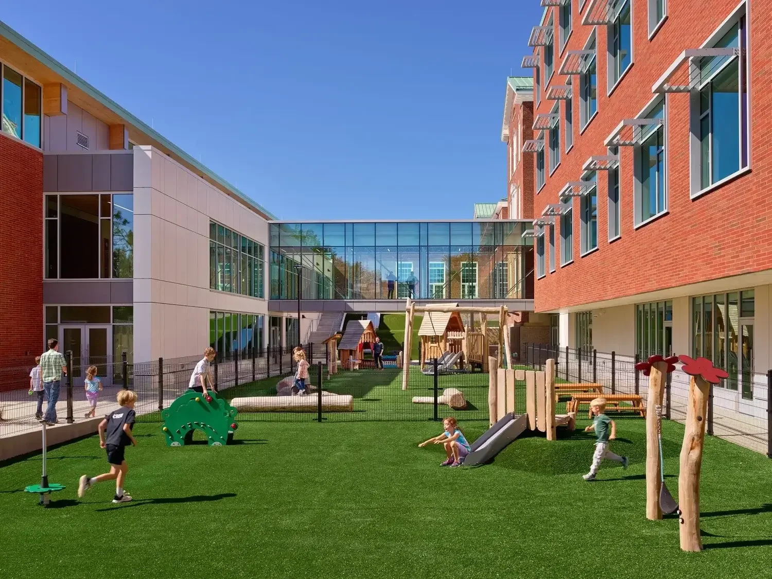 LEED-certified Truesdell Elementary School campus featuring outdoor learning and play spaces.