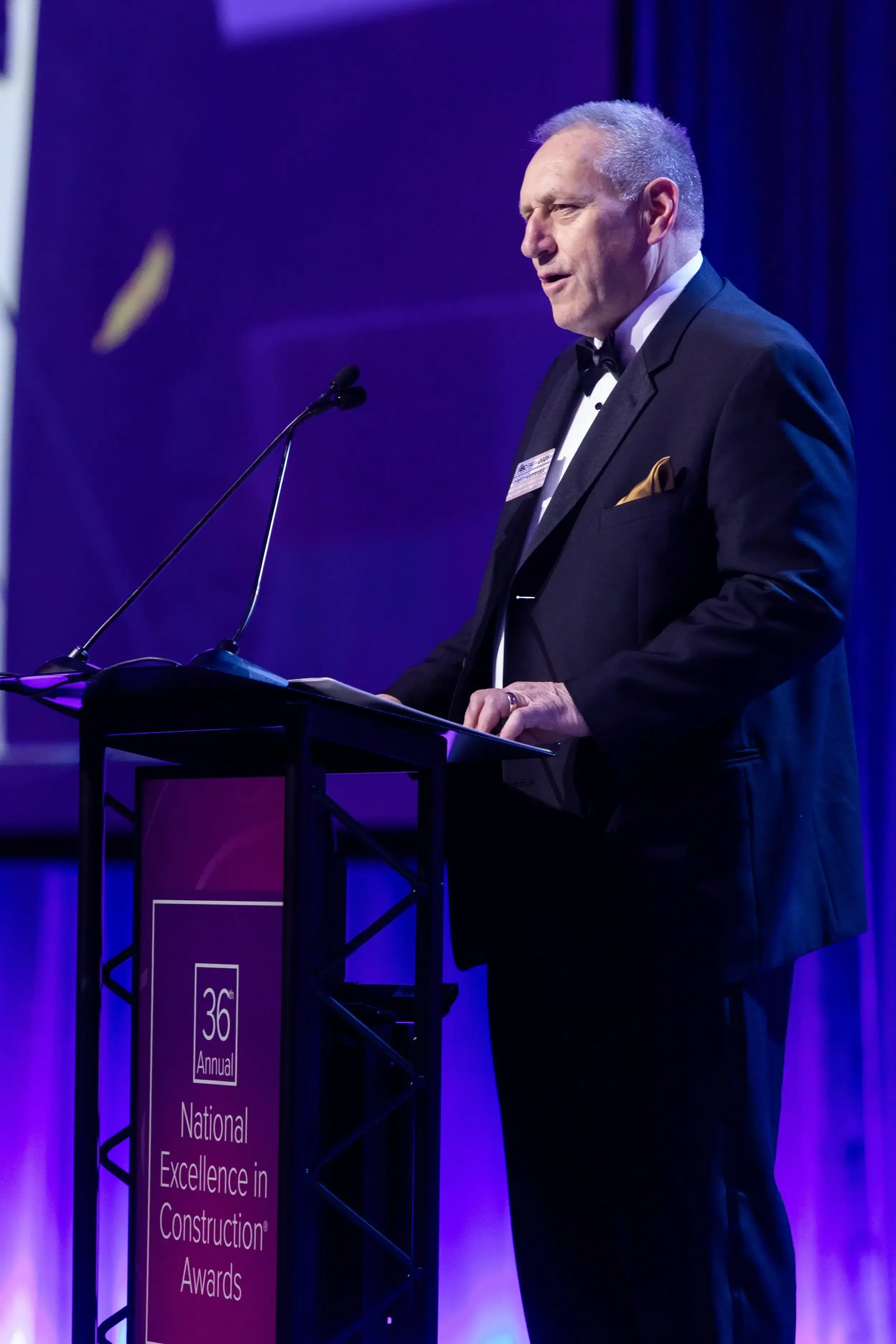 Coakley & Williams President Greg Harraka speaking at the ABC National Excellence in Construction Awards ceremony.