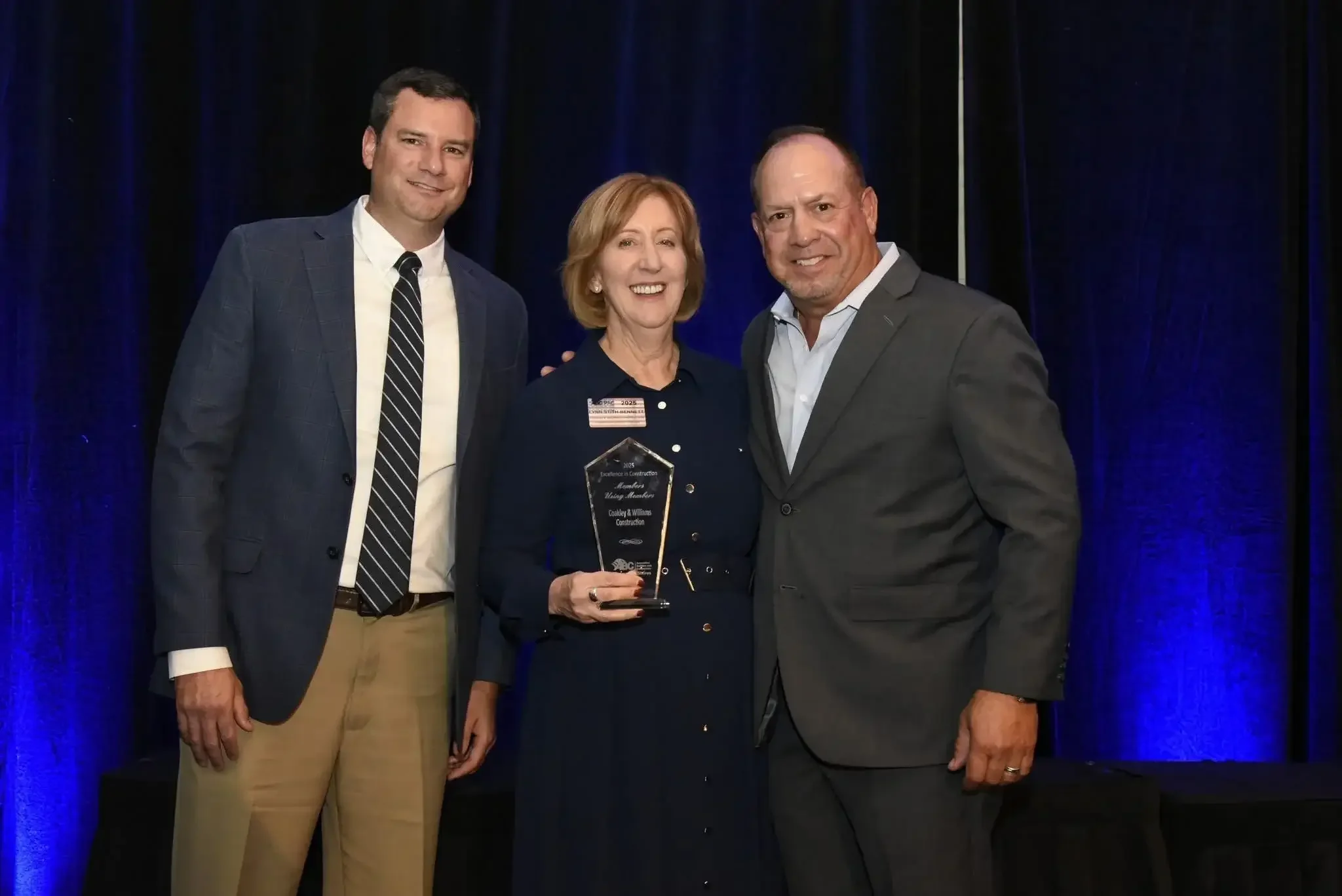 Coakley & Williams Construction receiving the ABC Chesapeake Members Using Members Award for excellence in commercial construction.