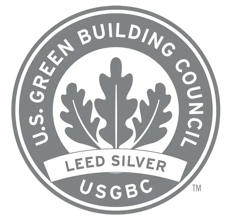 U.S. Green Building Council LEED Silver certification logo.