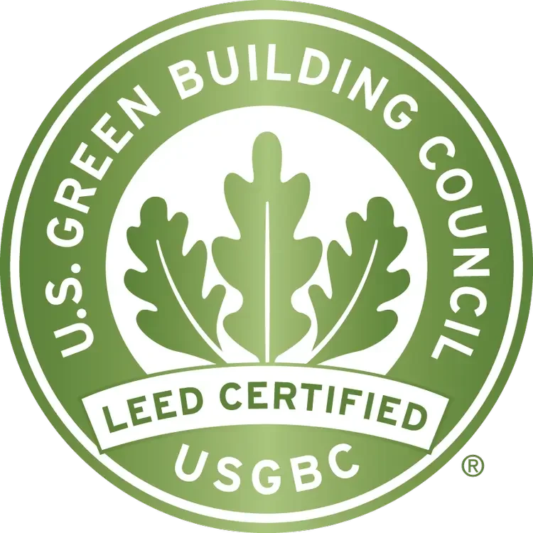 U.S. Green Building Council LEED Certified sustainability logo.