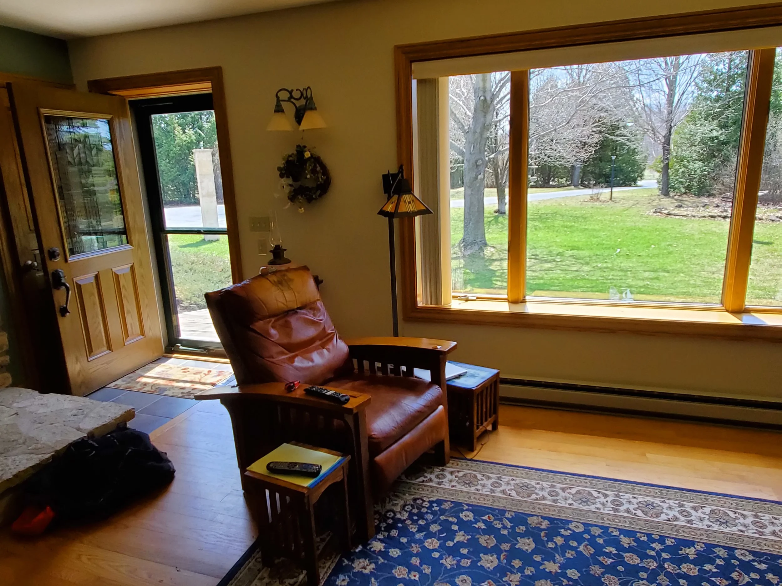 A view toward the front yard from our new business home base!