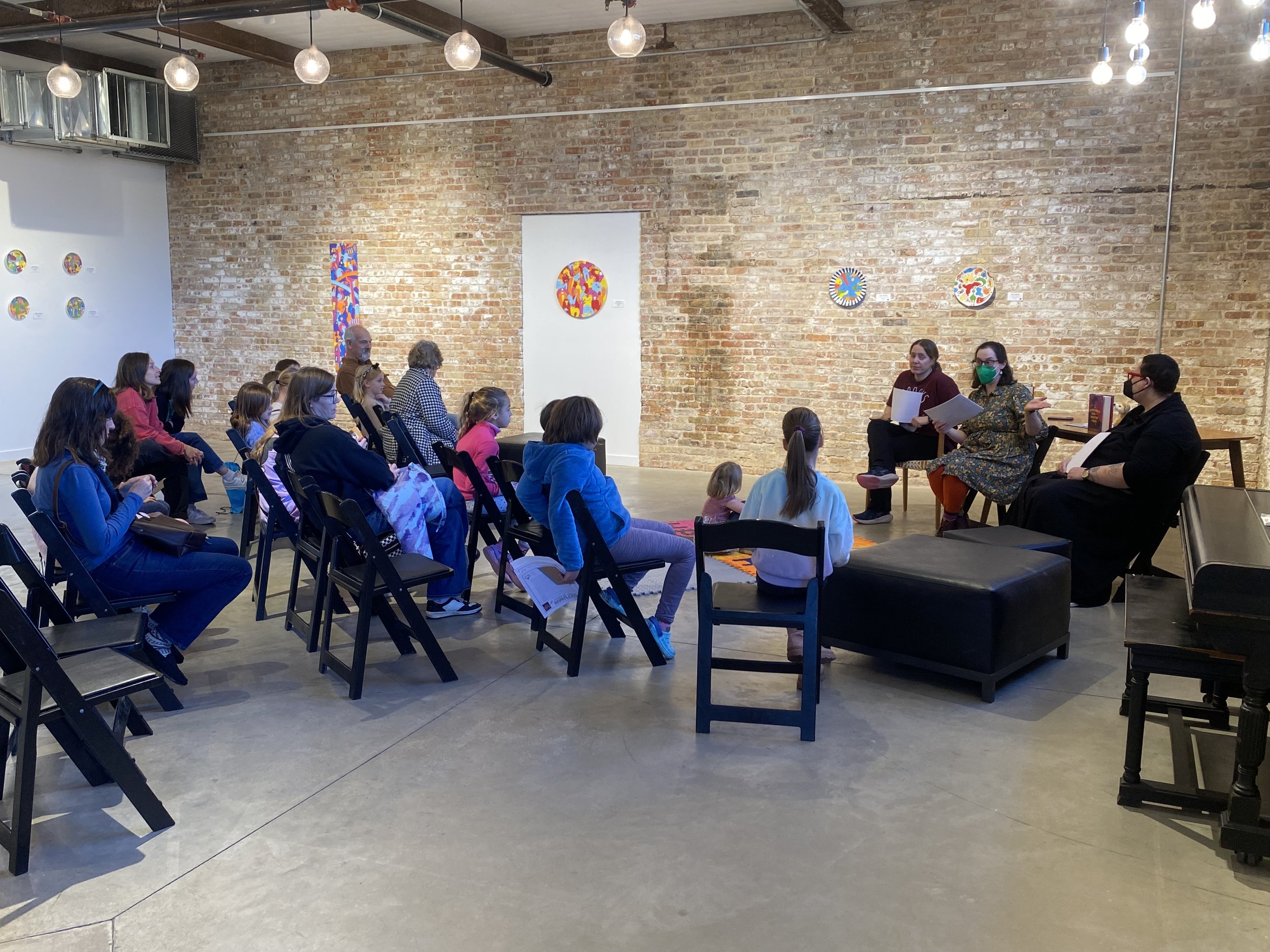 Sarah J. Mendonca presenting at the Garver Feed Mill Kids' Book Fest