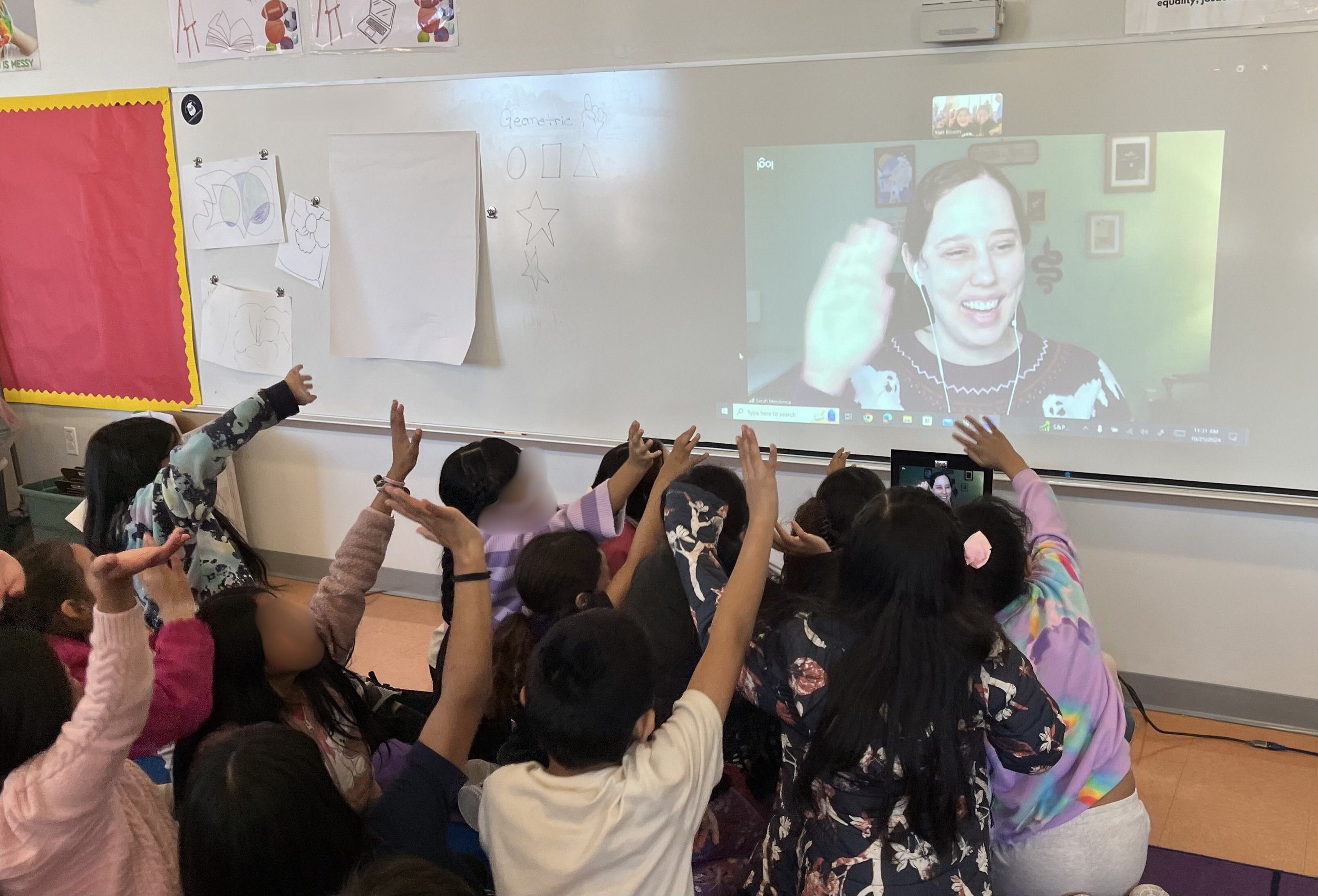 An image of Sarah J. Mendonca at a virtual author visit