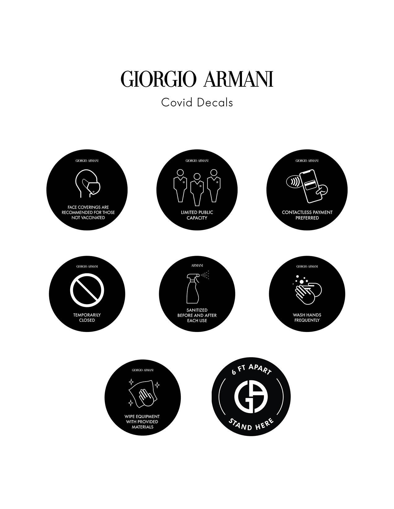 Giorgio Armani Covid Icons for Signage