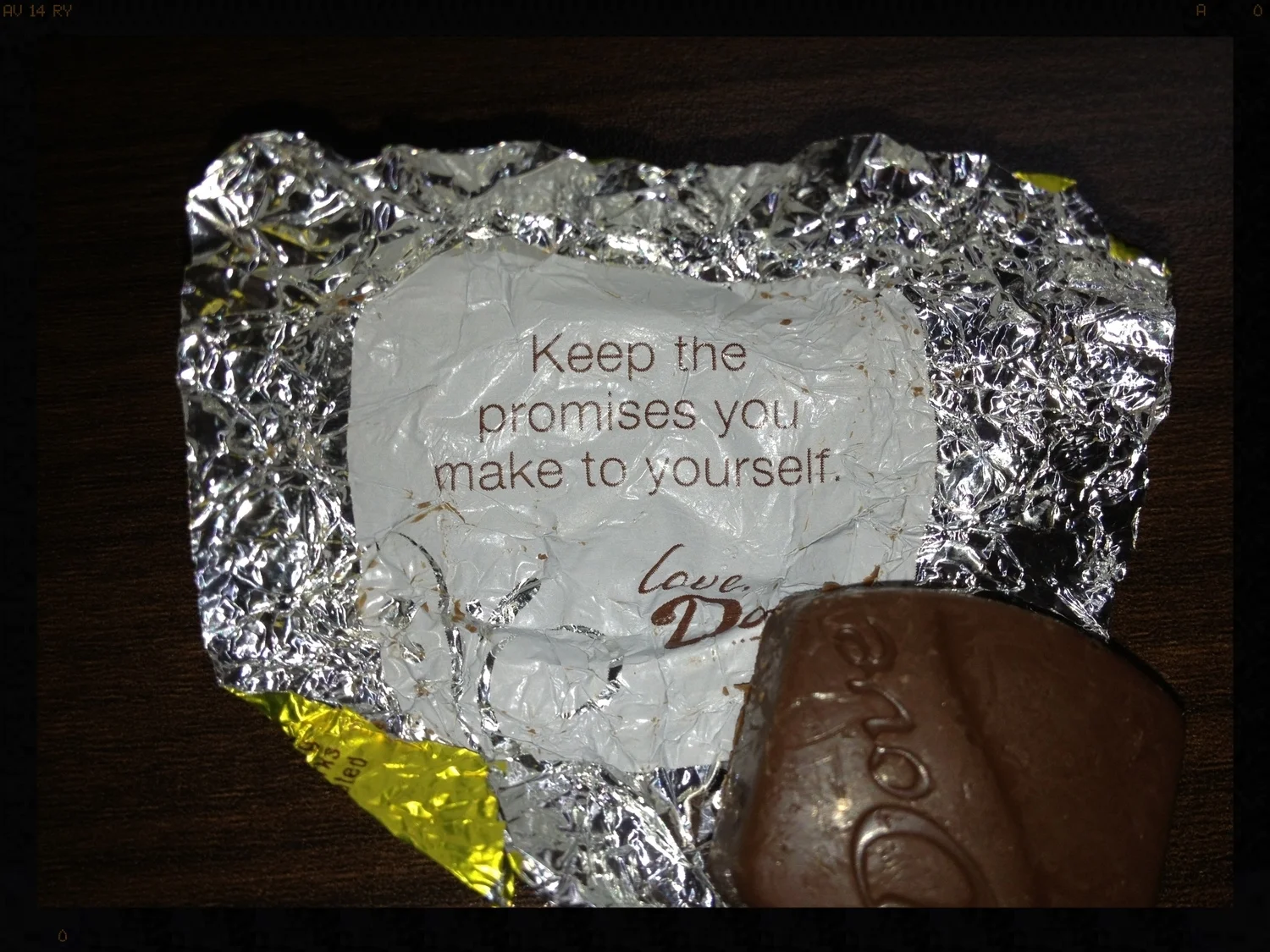 Well, what a coincidence...I made a promise to eat this chocolate two seconds ago!!! 