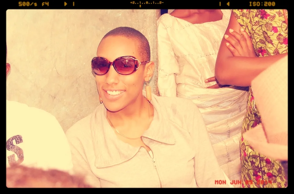 Set of a Nollywood film...(sporting my shades from Target, lol!)