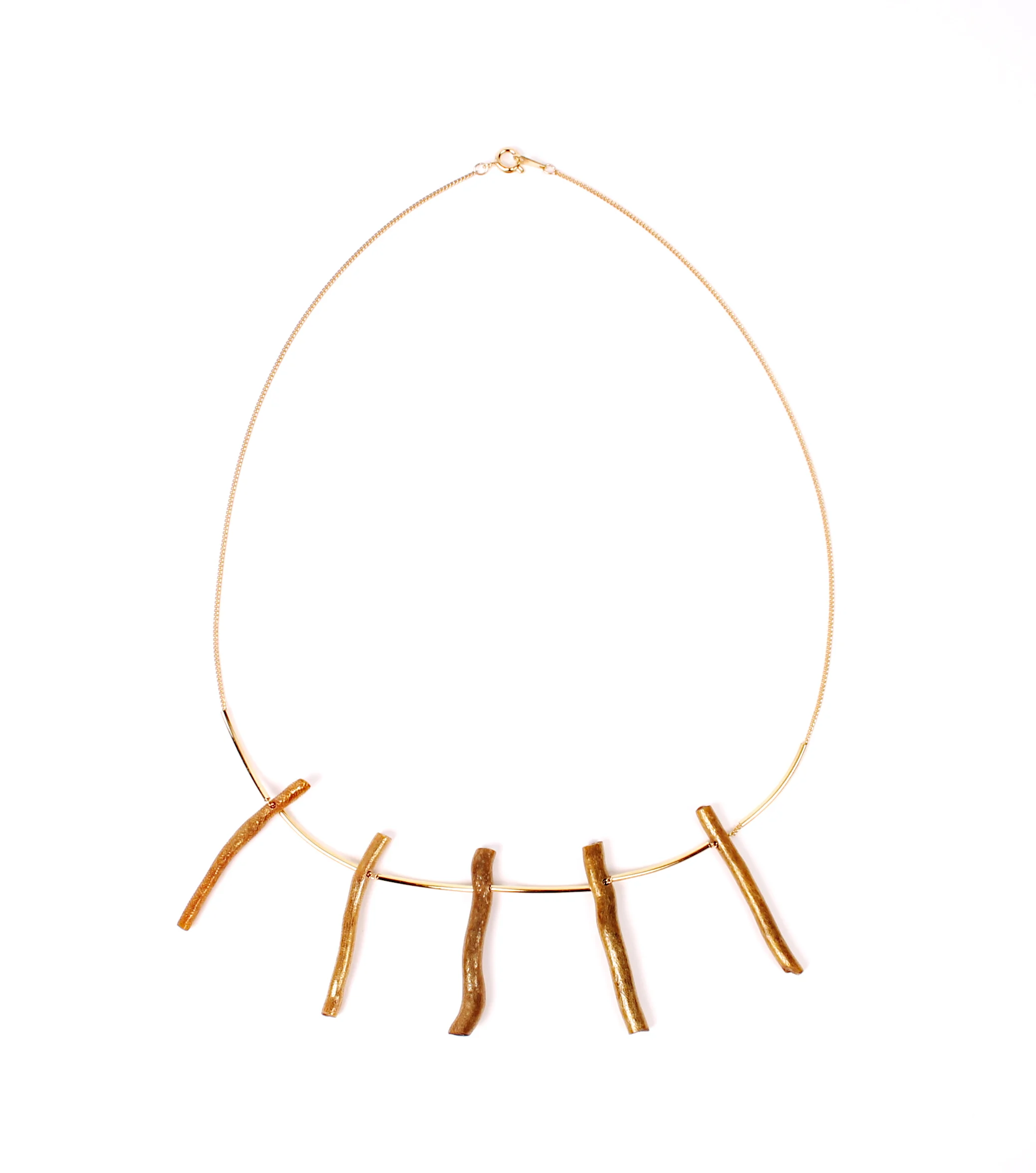 The Raw Series - Coral reef branch and tube bar necklace