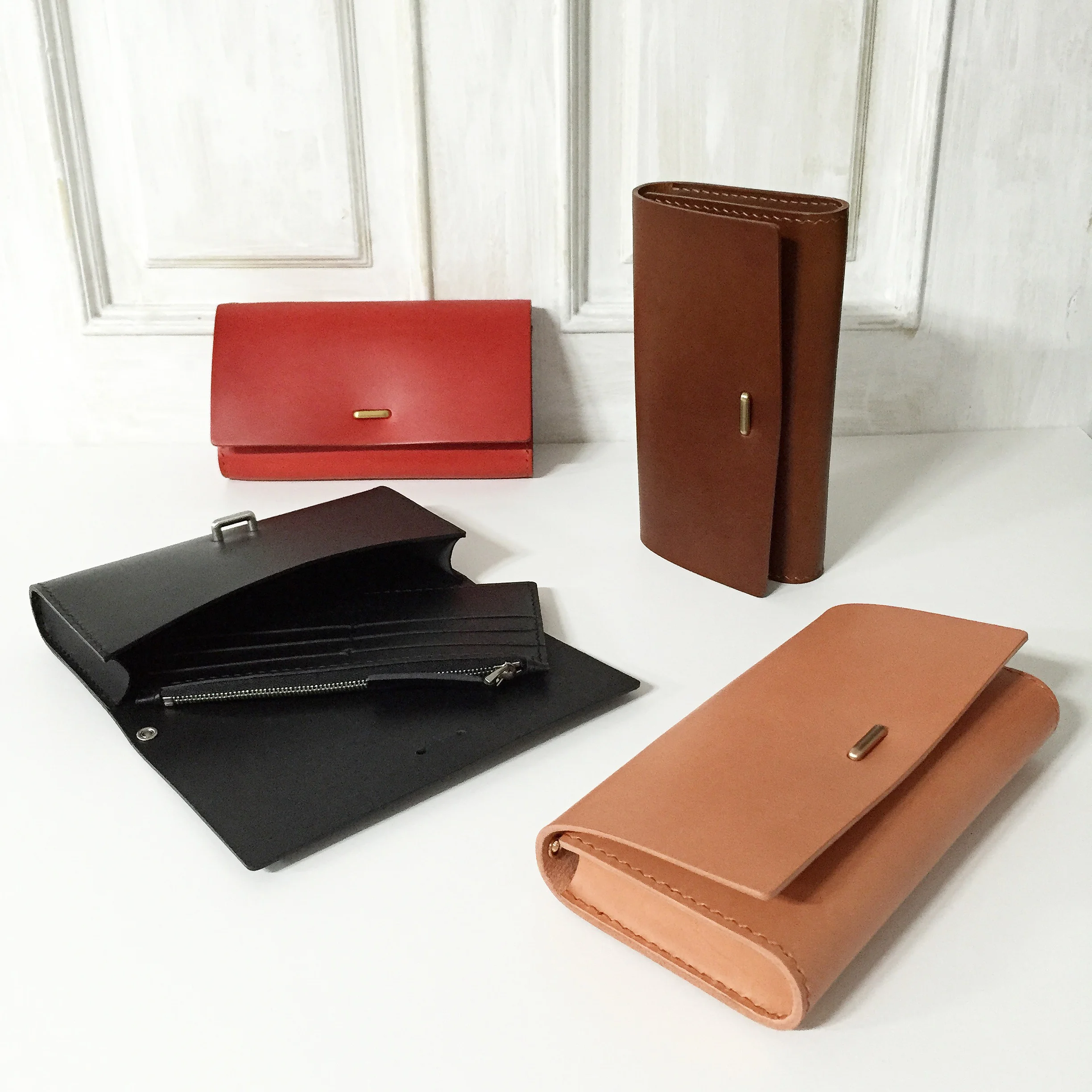 ARA CHO Monogram Minimally Chic Series Leather Clutch/Cross body/Wallet Combo