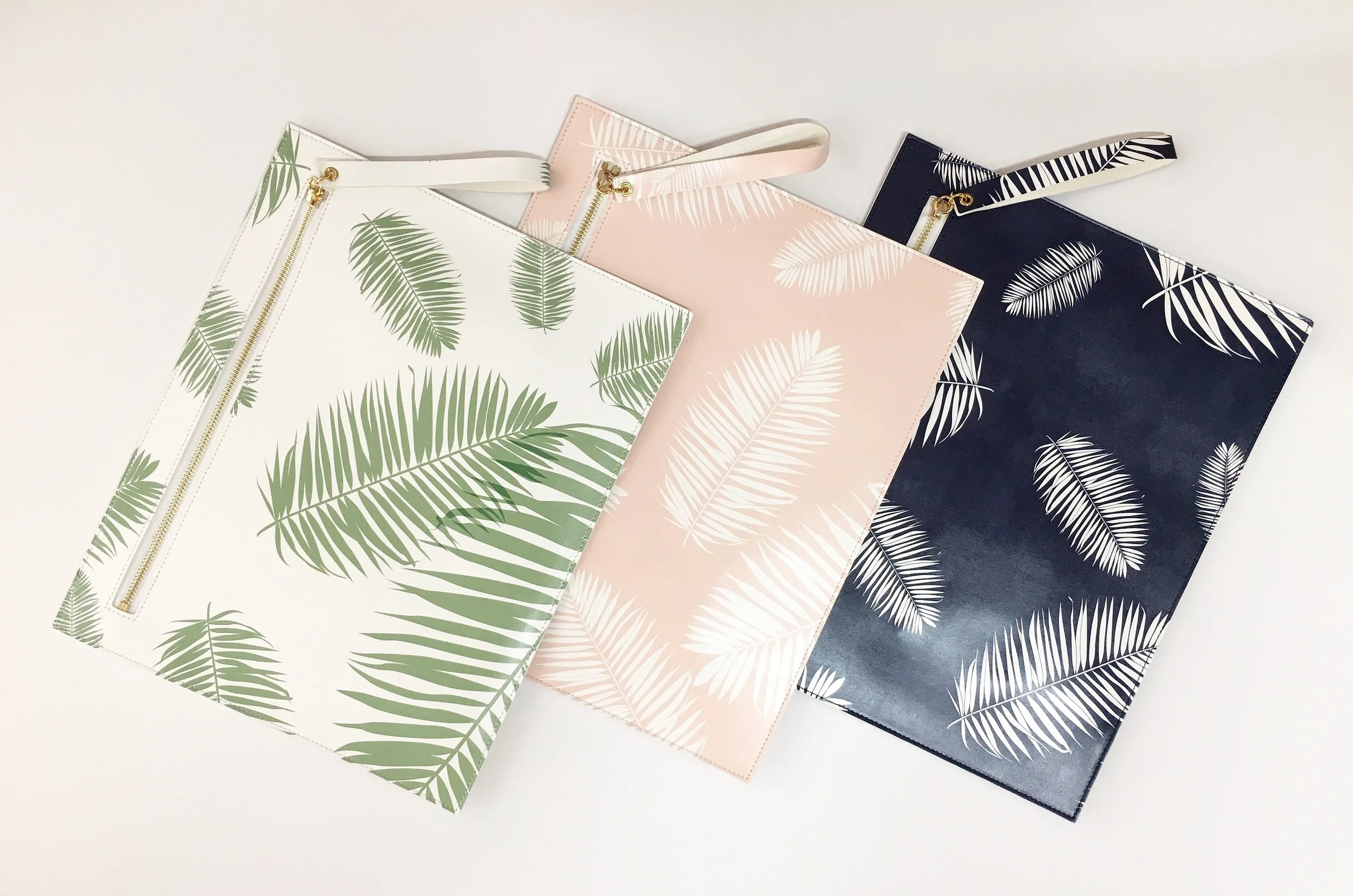 AC Collective by ARA CHO Palm Tree Leaf Printed Clutch
