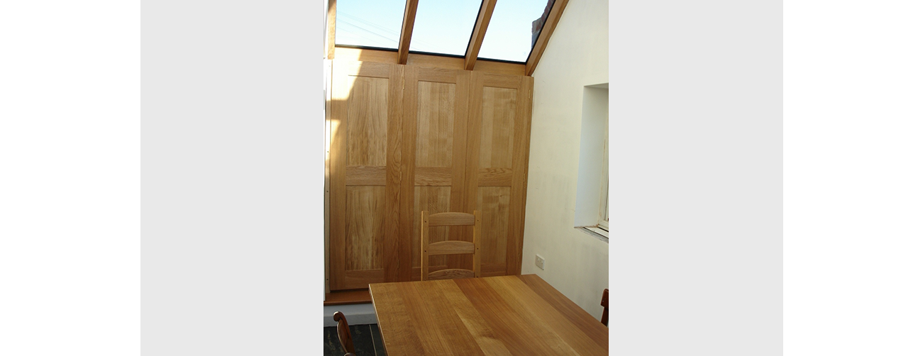 Oak table and shutters