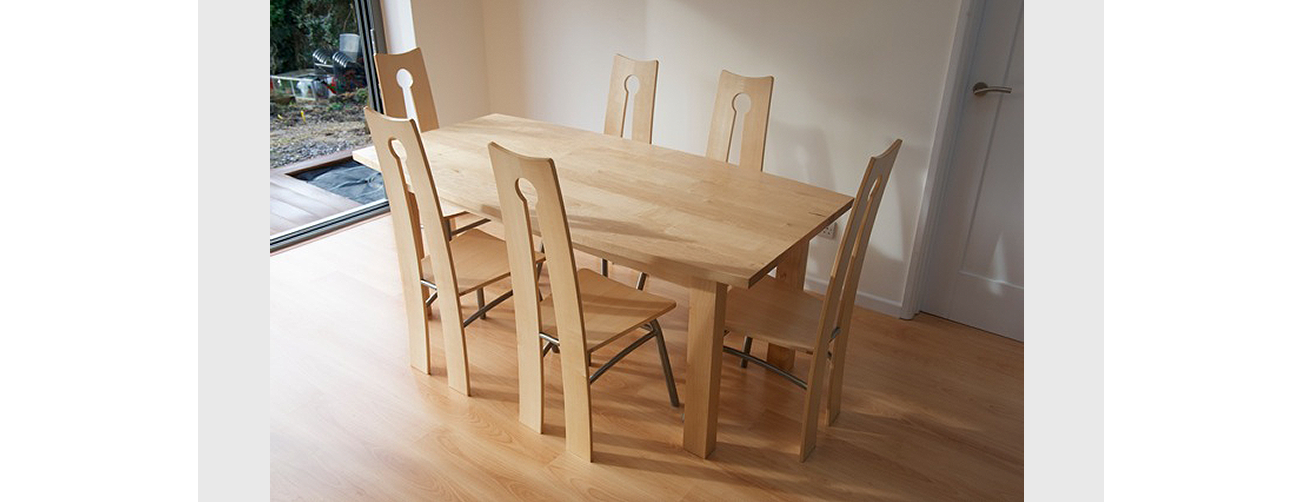 Maple dining table and chairs