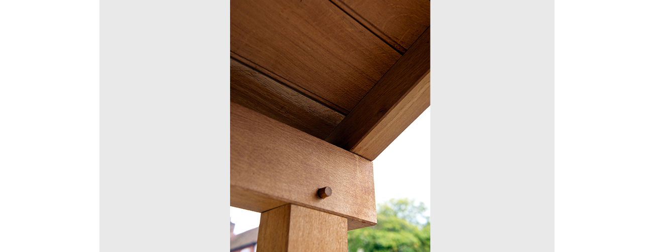 Oak porch detail